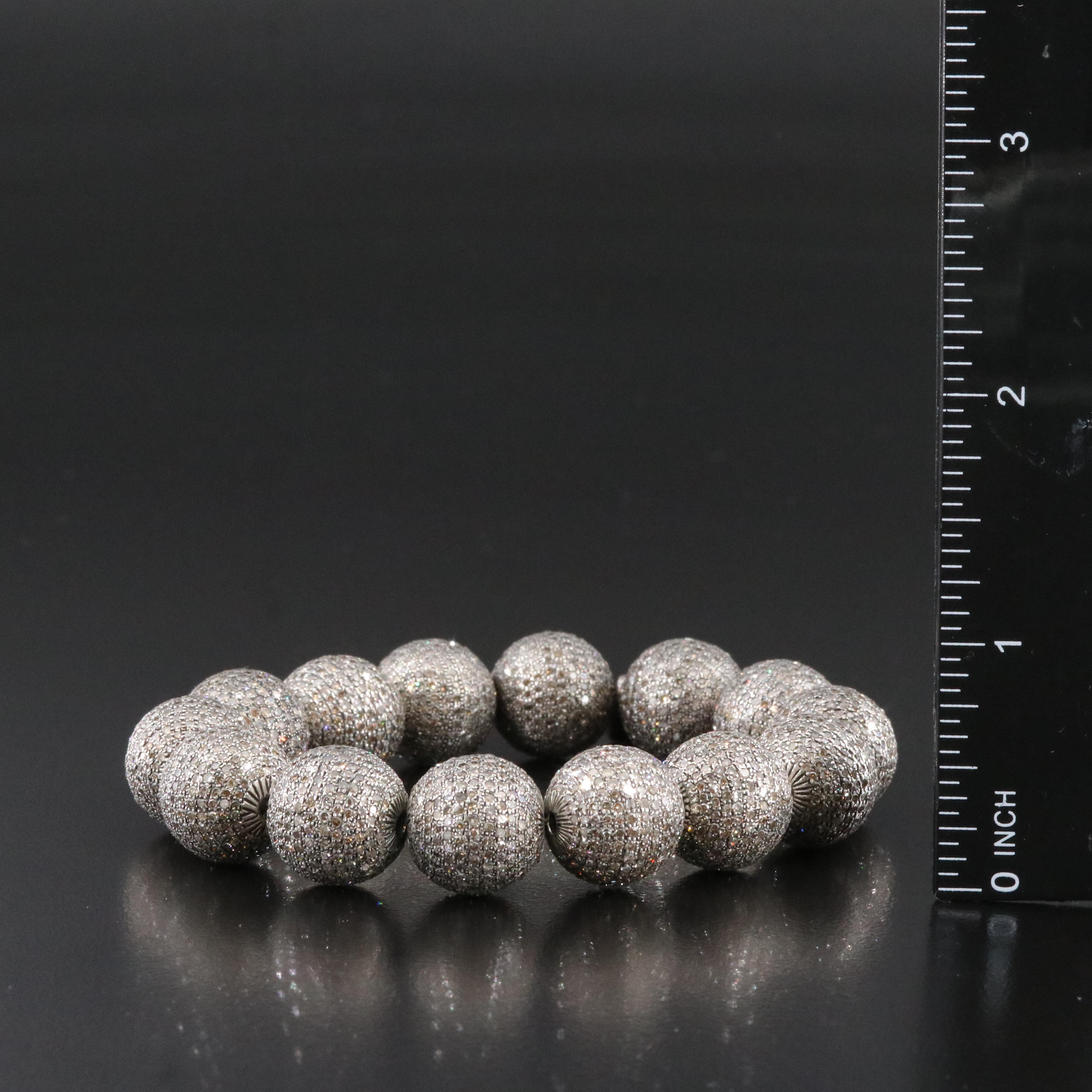 Sheryl Lowe Sterling Pavé Diamond and Black Onyx Bracelets