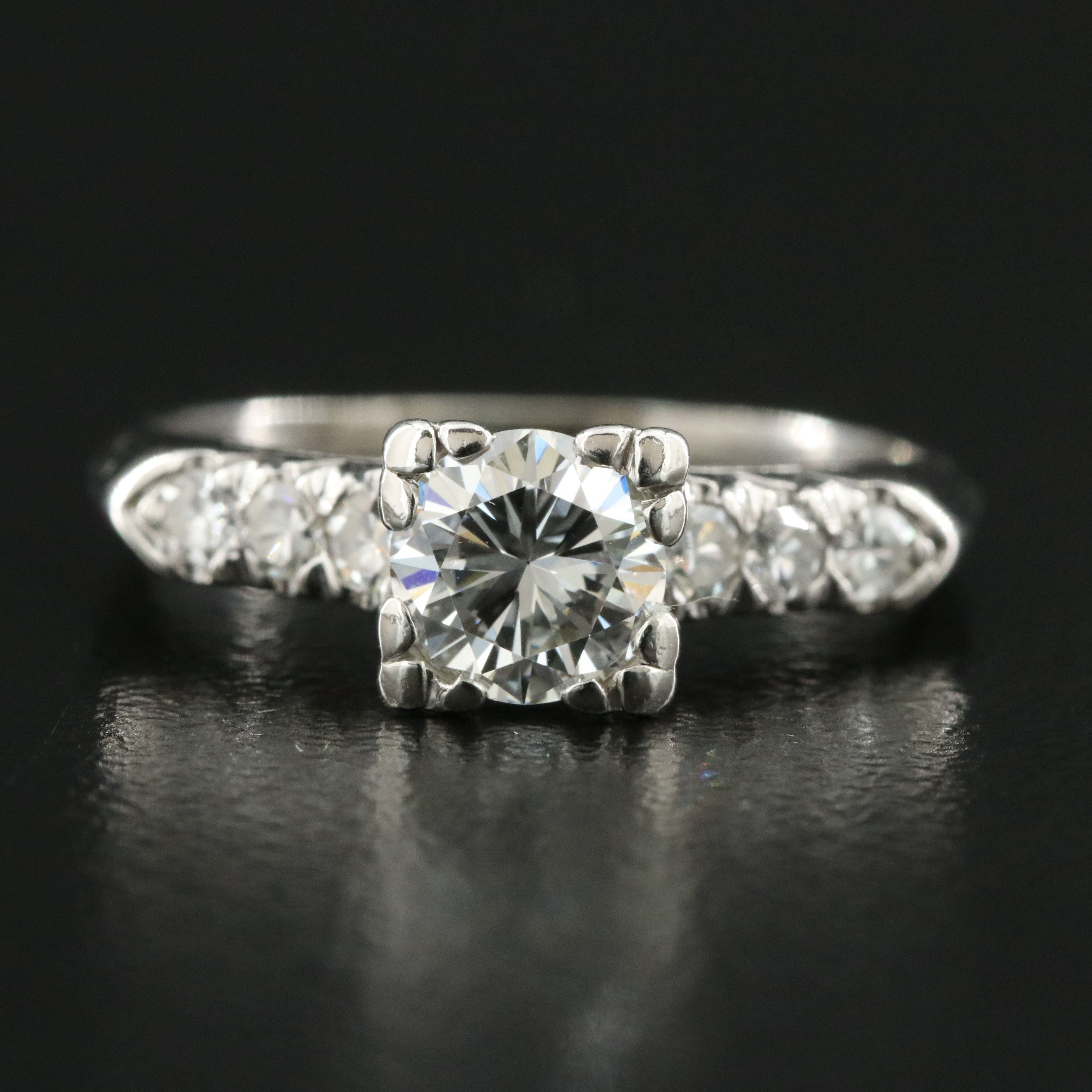 Vintage Platinum 0.87 Diamond Ring