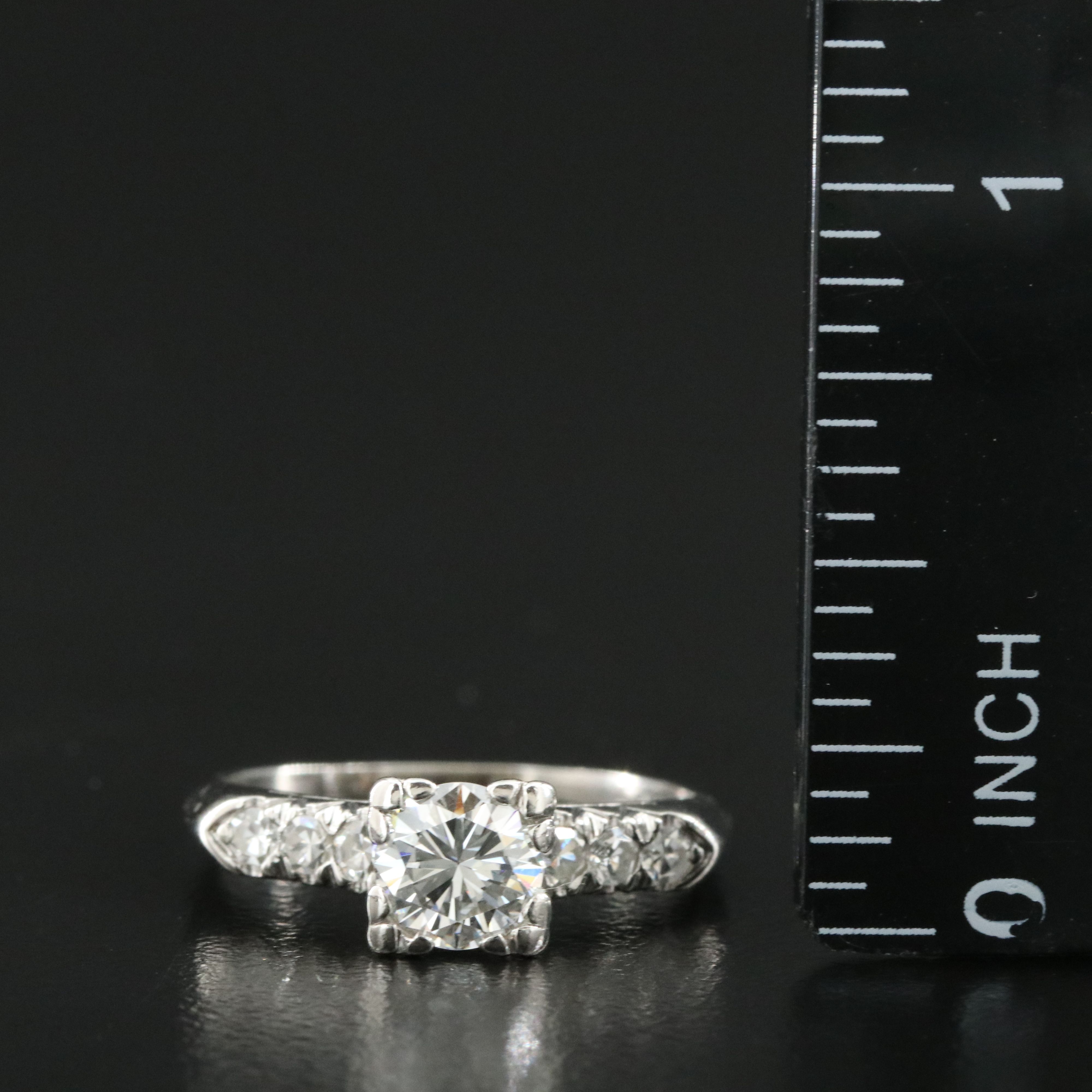 Vintage Platinum 0.87 Diamond Ring