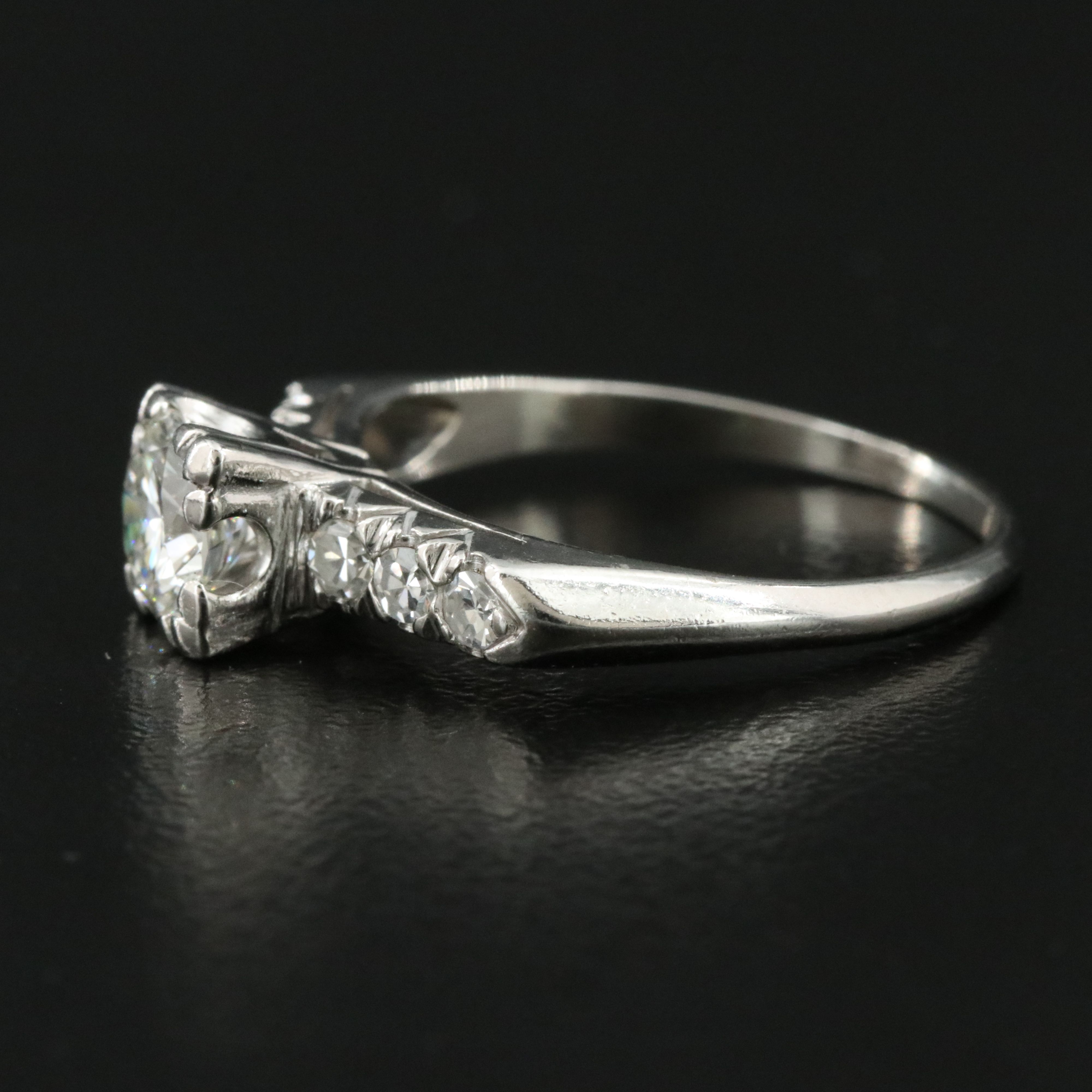 Vintage Platinum 0.87 Diamond Ring