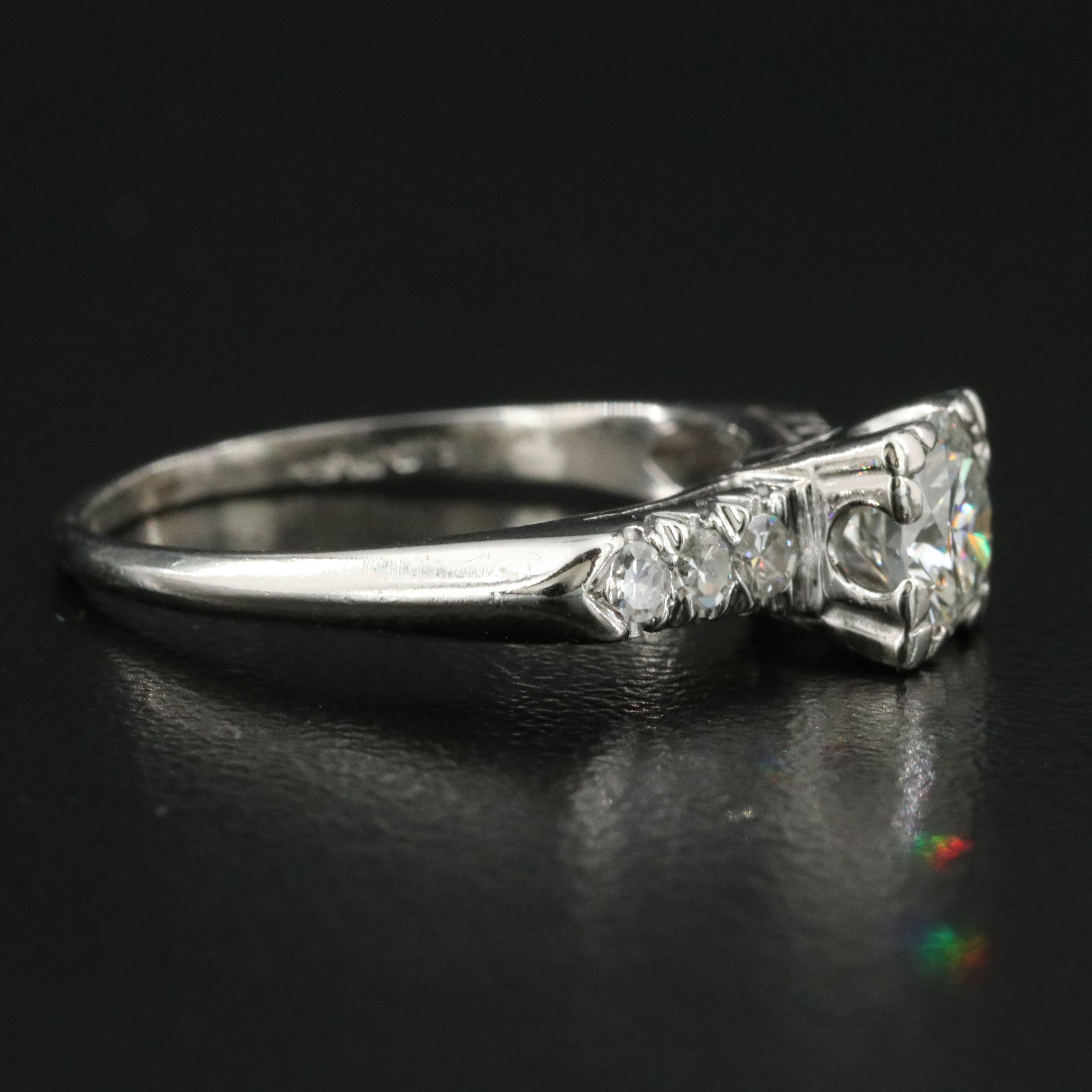 Vintage Platinum 0.87 Diamond Ring