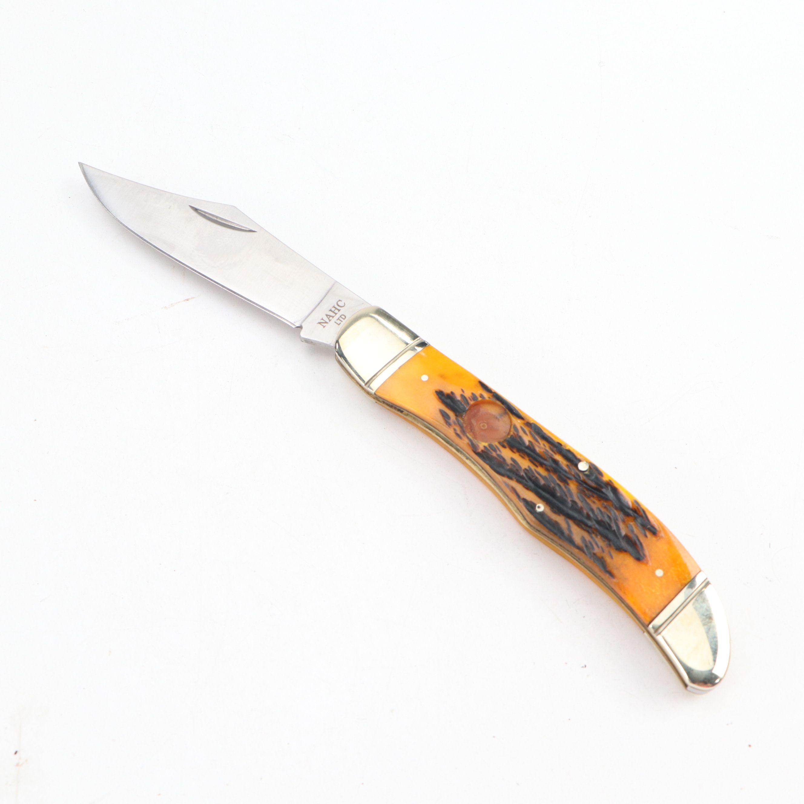 Damascus Steel and Antler Handled Skinner Knives with More