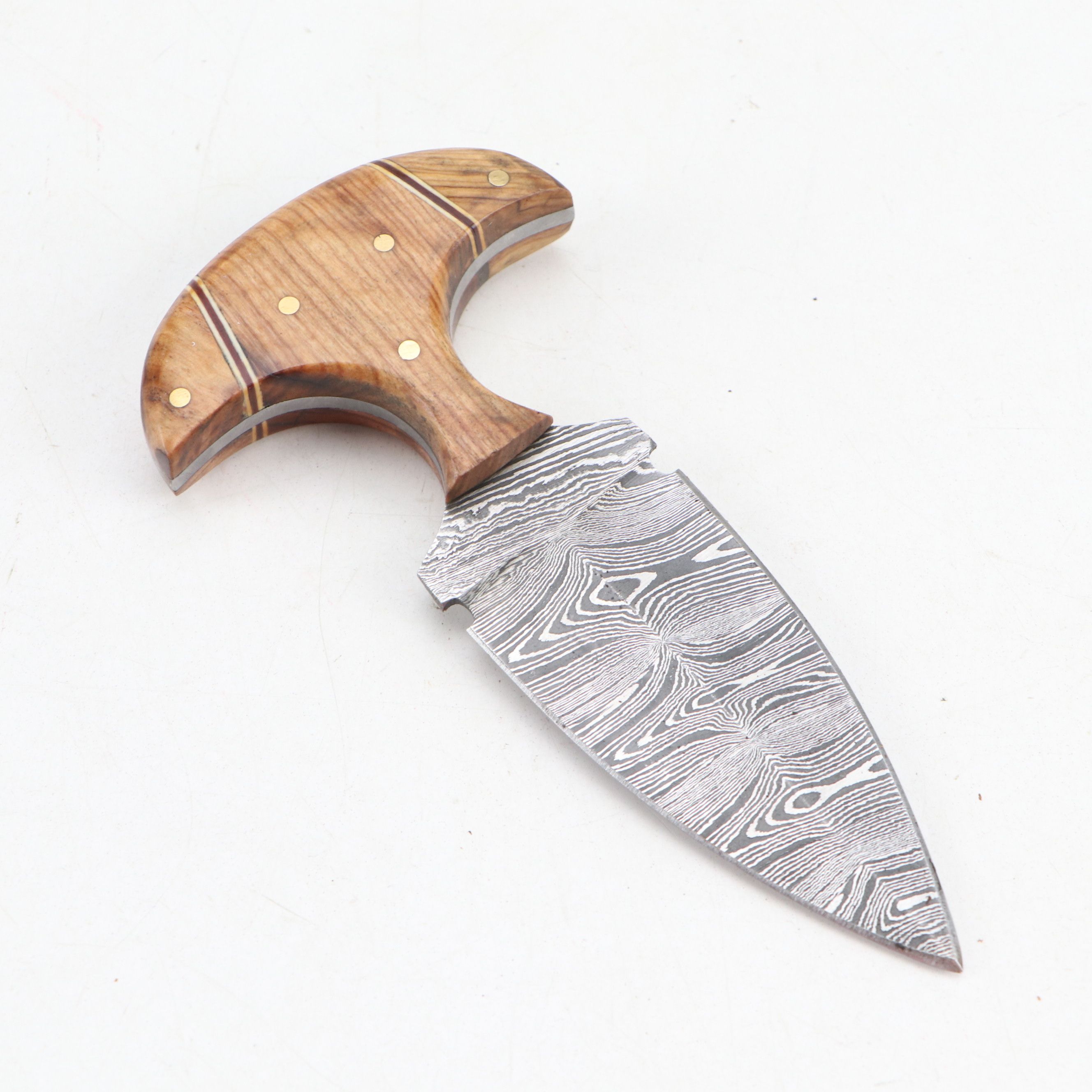 Damascus Steel and Antler Handled Skinner Knives with More