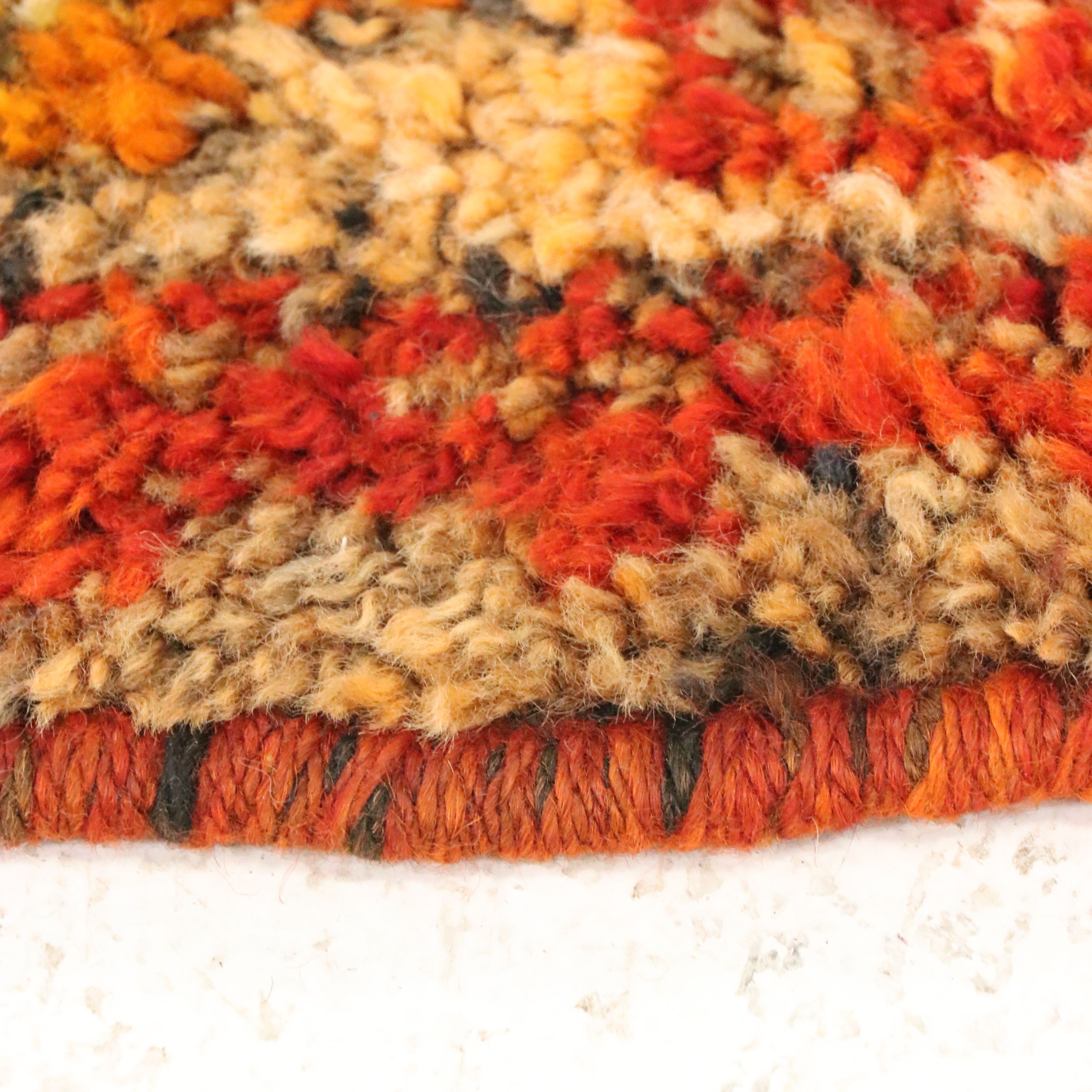 4'2 x 12'10 Hand-Knotted Moroccan Berber Long Rug