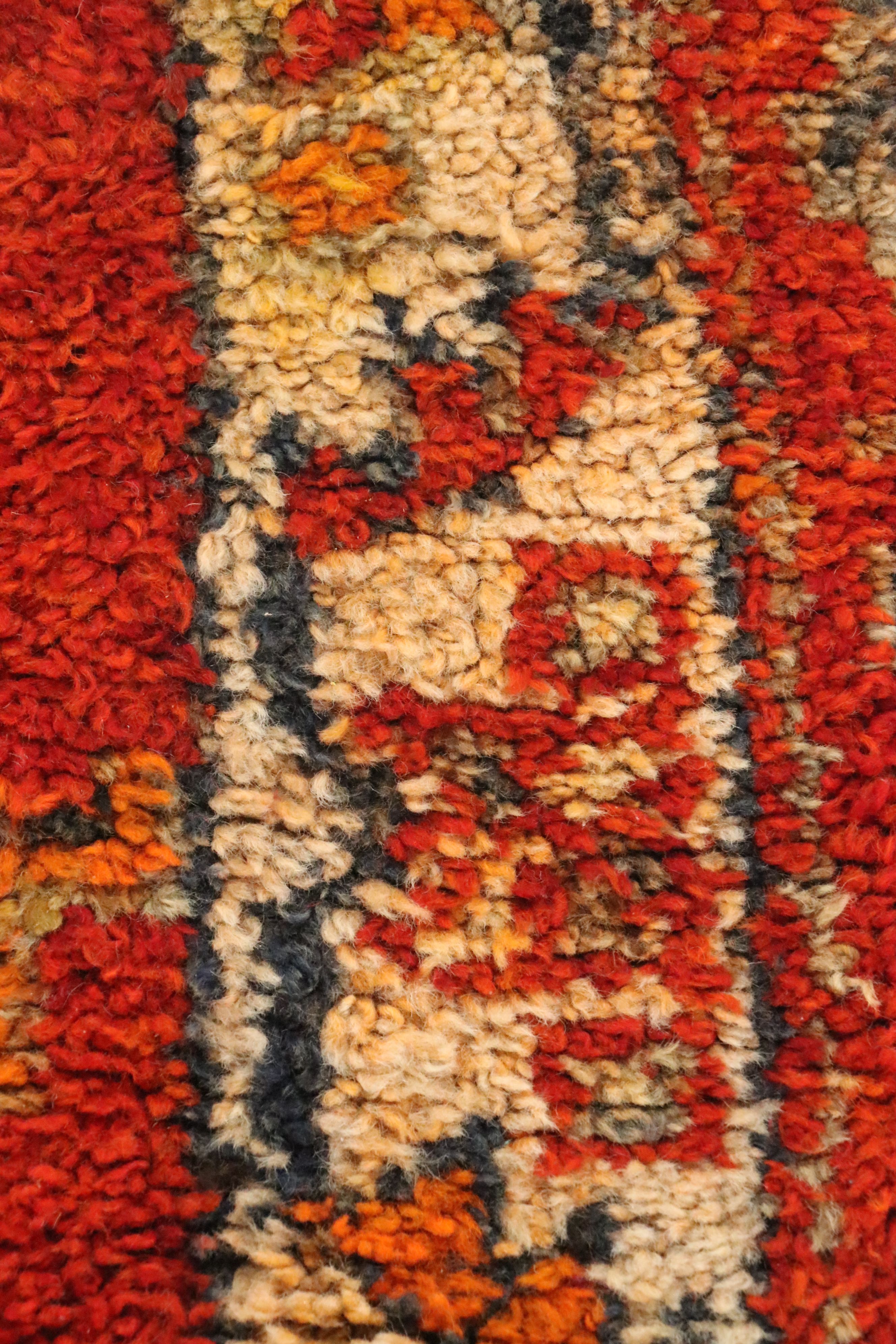 4'2 x 12'10 Hand-Knotted Moroccan Berber Long Rug