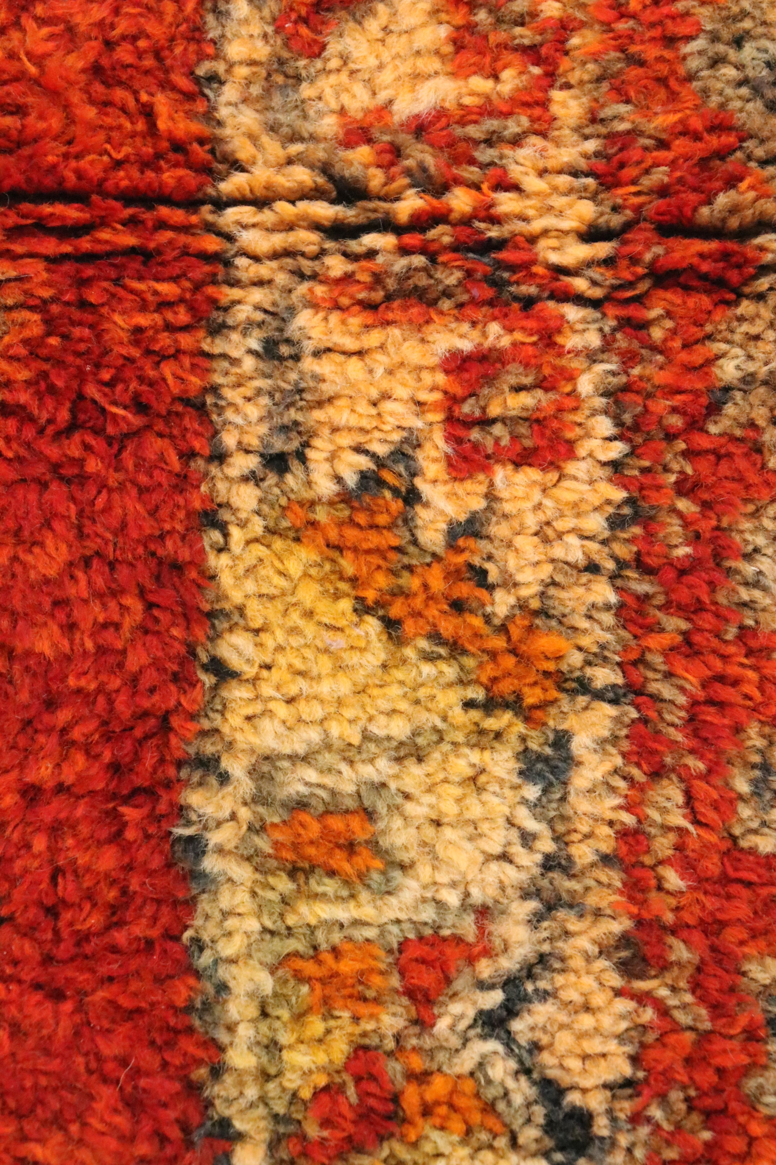 4'2 x 12'10 Hand-Knotted Moroccan Berber Long Rug