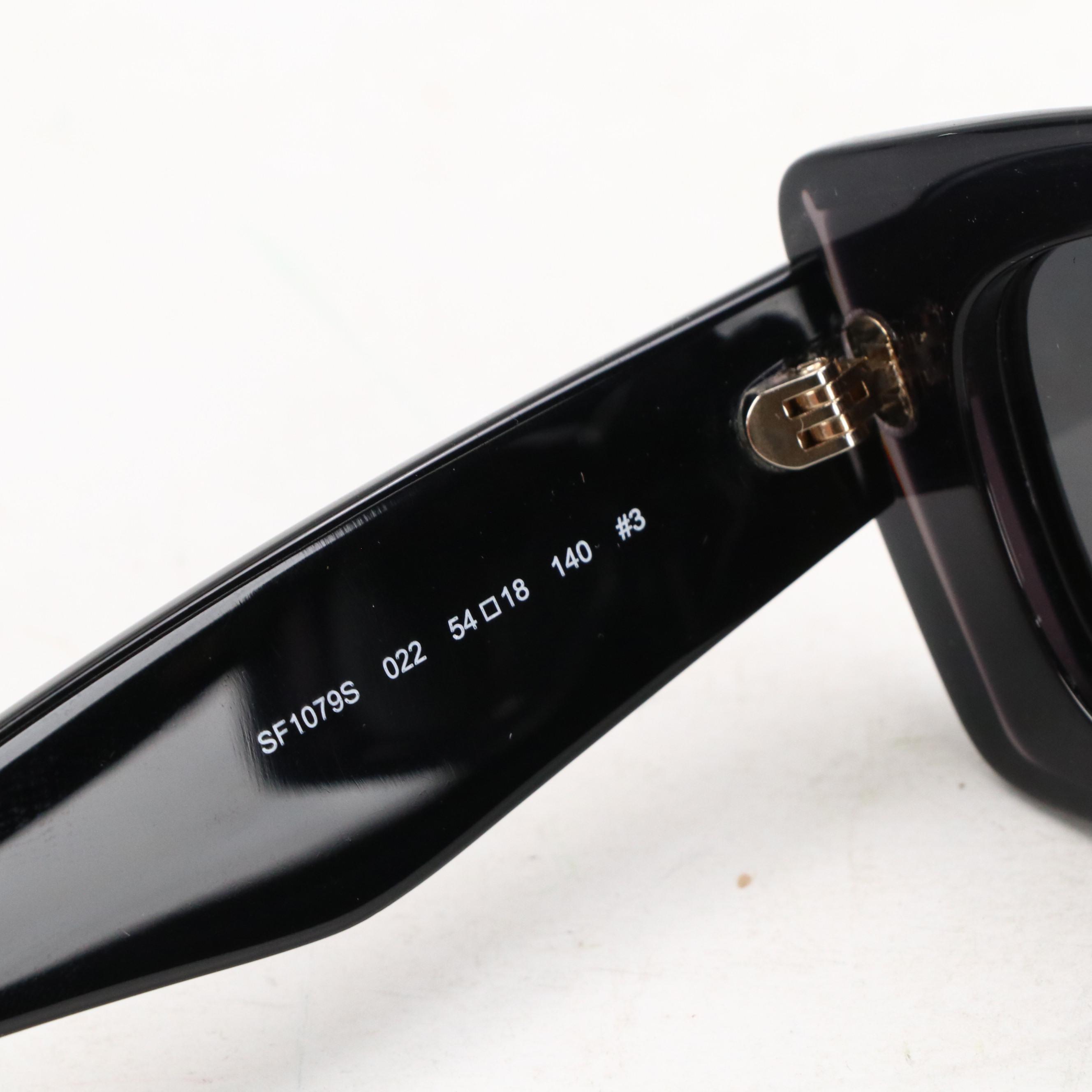 Salvatore Ferragamo SF1079S Black Rectangular Framed Sunglasses with Case & Box