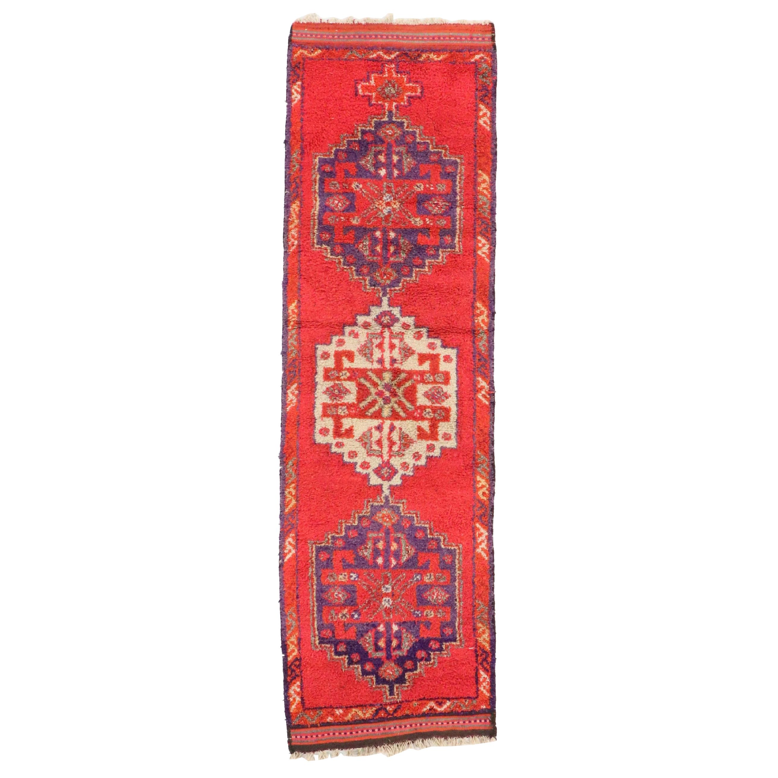 3'3 x 11'2 Hand-Knotted Moroccan Berber Long Rug