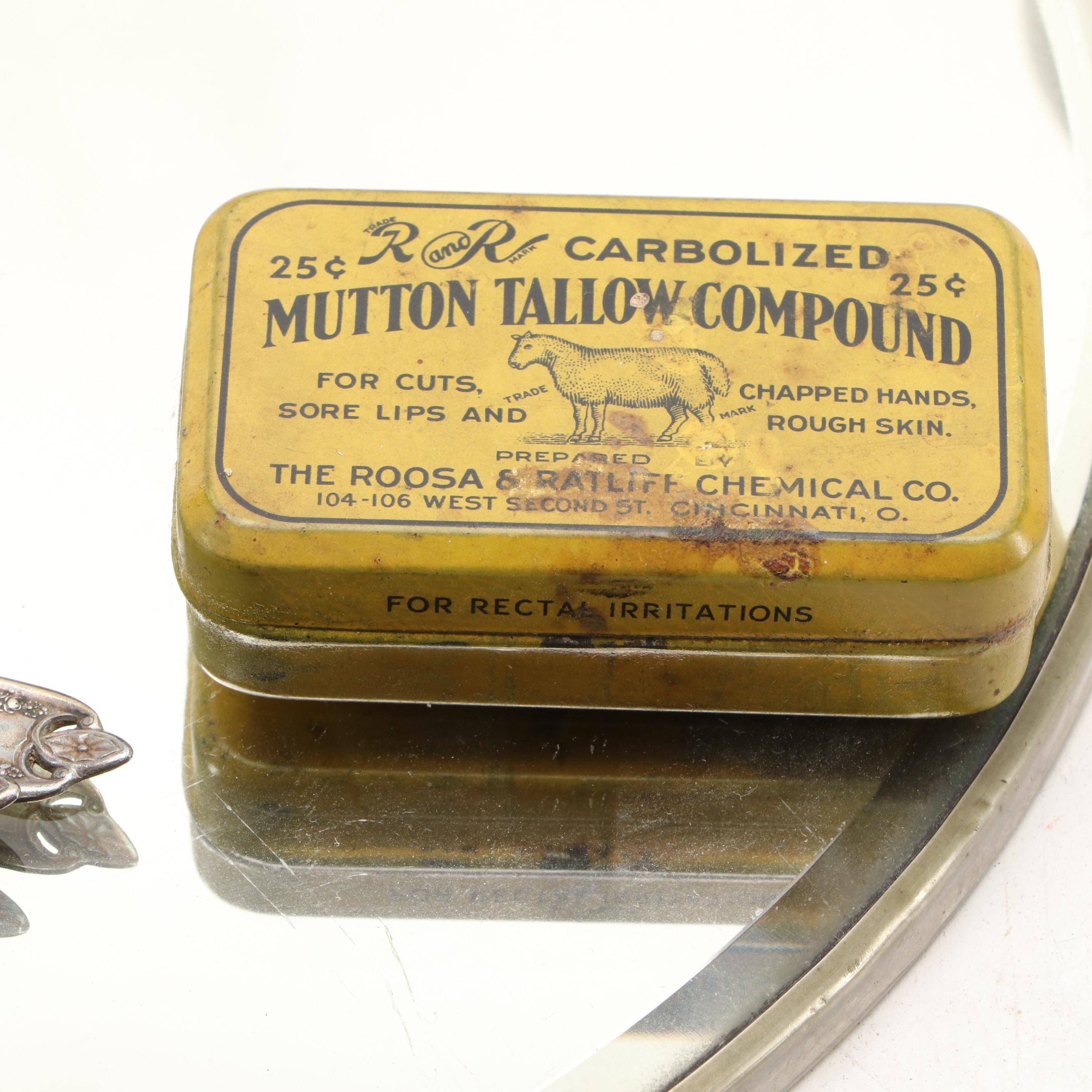 Art Nouveau Style Trumpet Vase with Mirrored Plateau and Other Decor