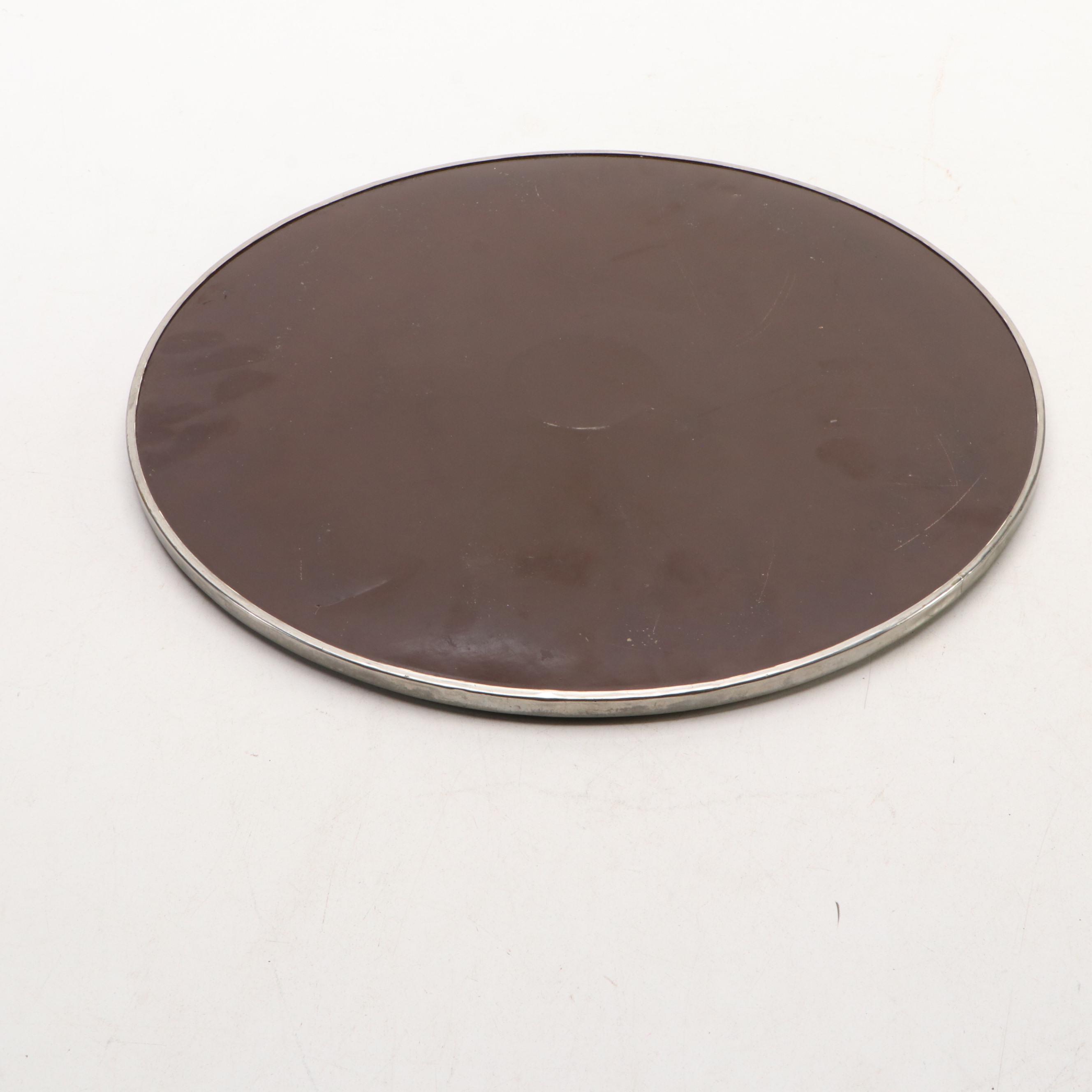 Art Nouveau Style Trumpet Vase with Mirrored Plateau and Other Decor