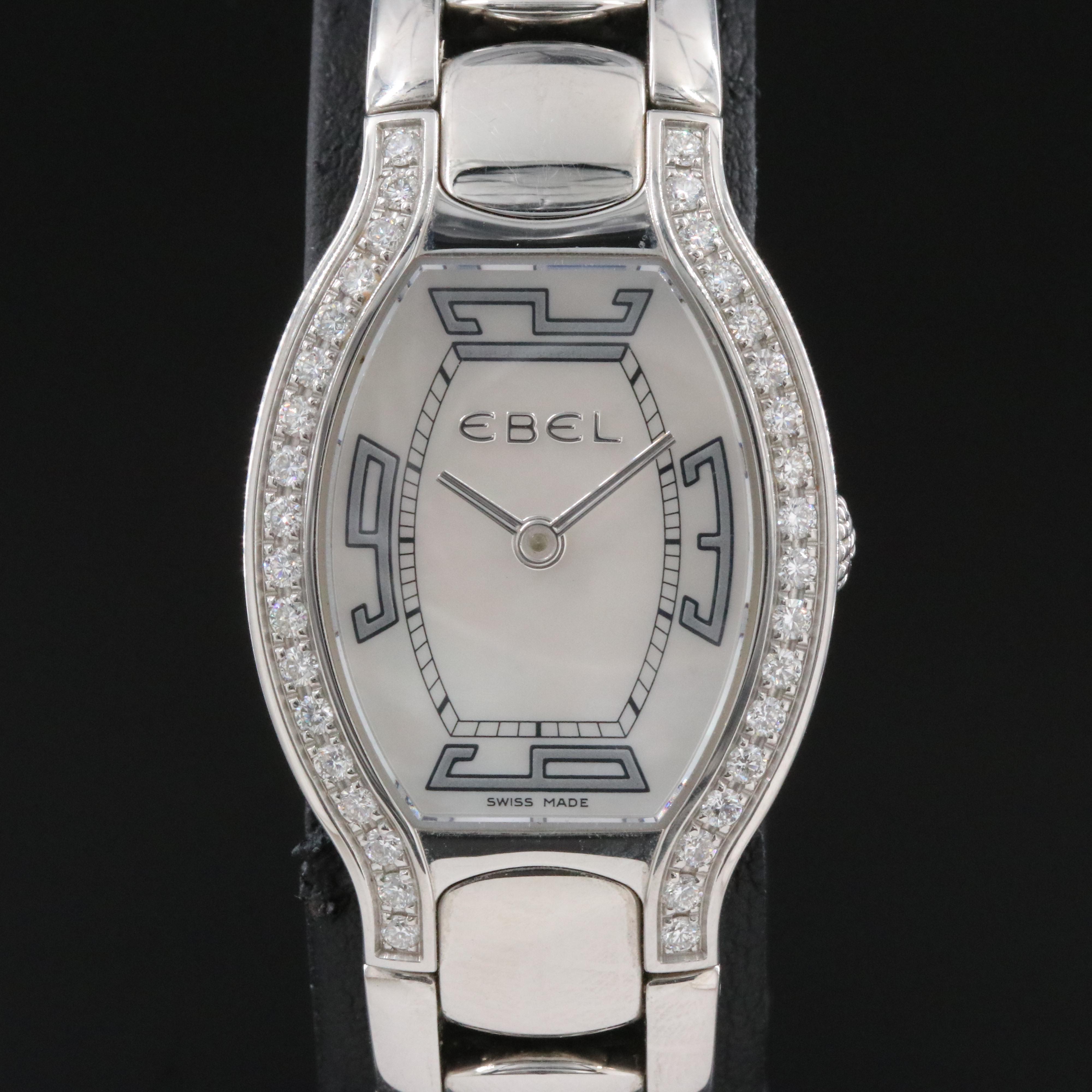 Ebel Beluga Diamond & Mother-of-Pearl 23mm Steel Quartz Watch E9656G28.10