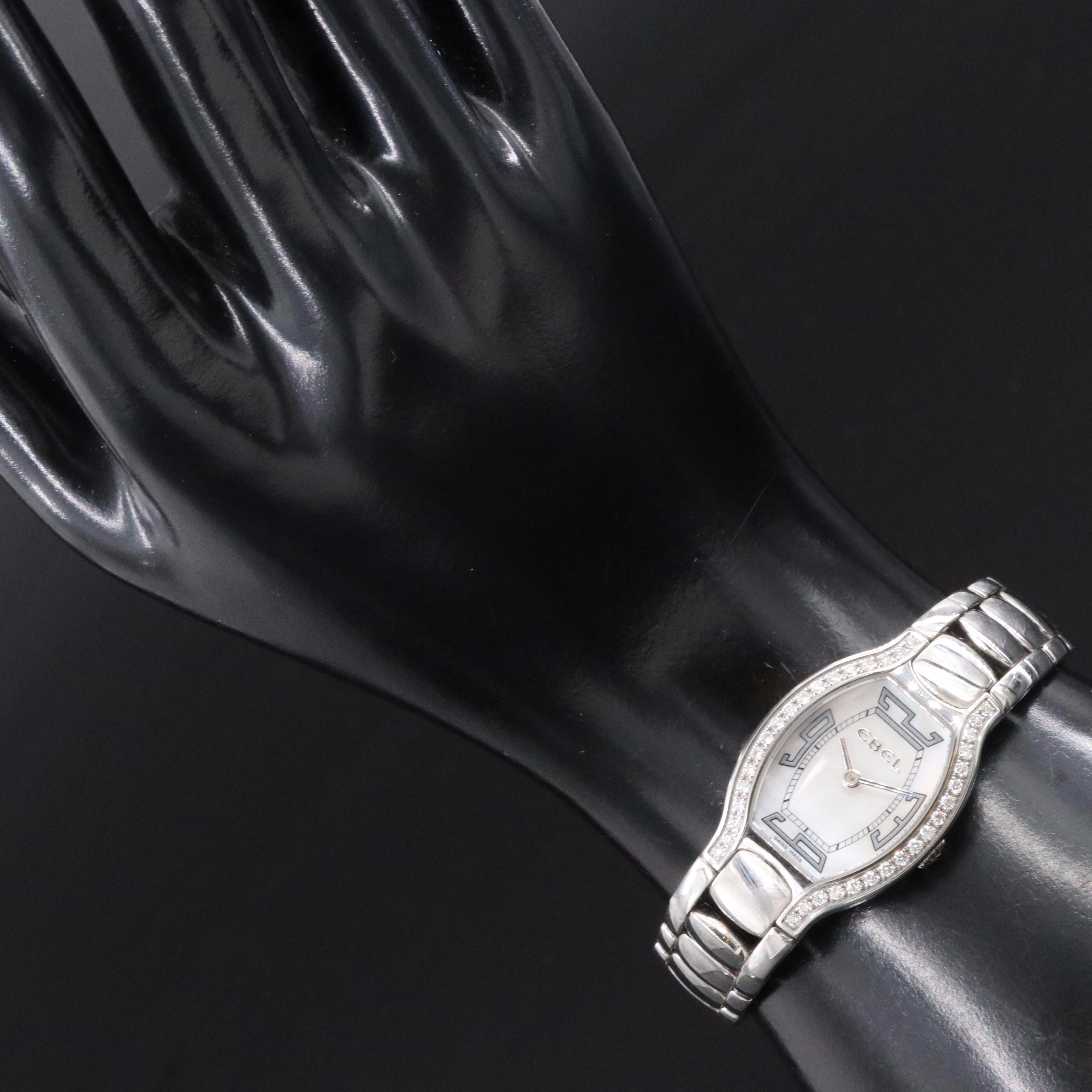 Ebel Beluga Diamond & Mother-of-Pearl 23mm Steel Quartz Watch E9656G28.10