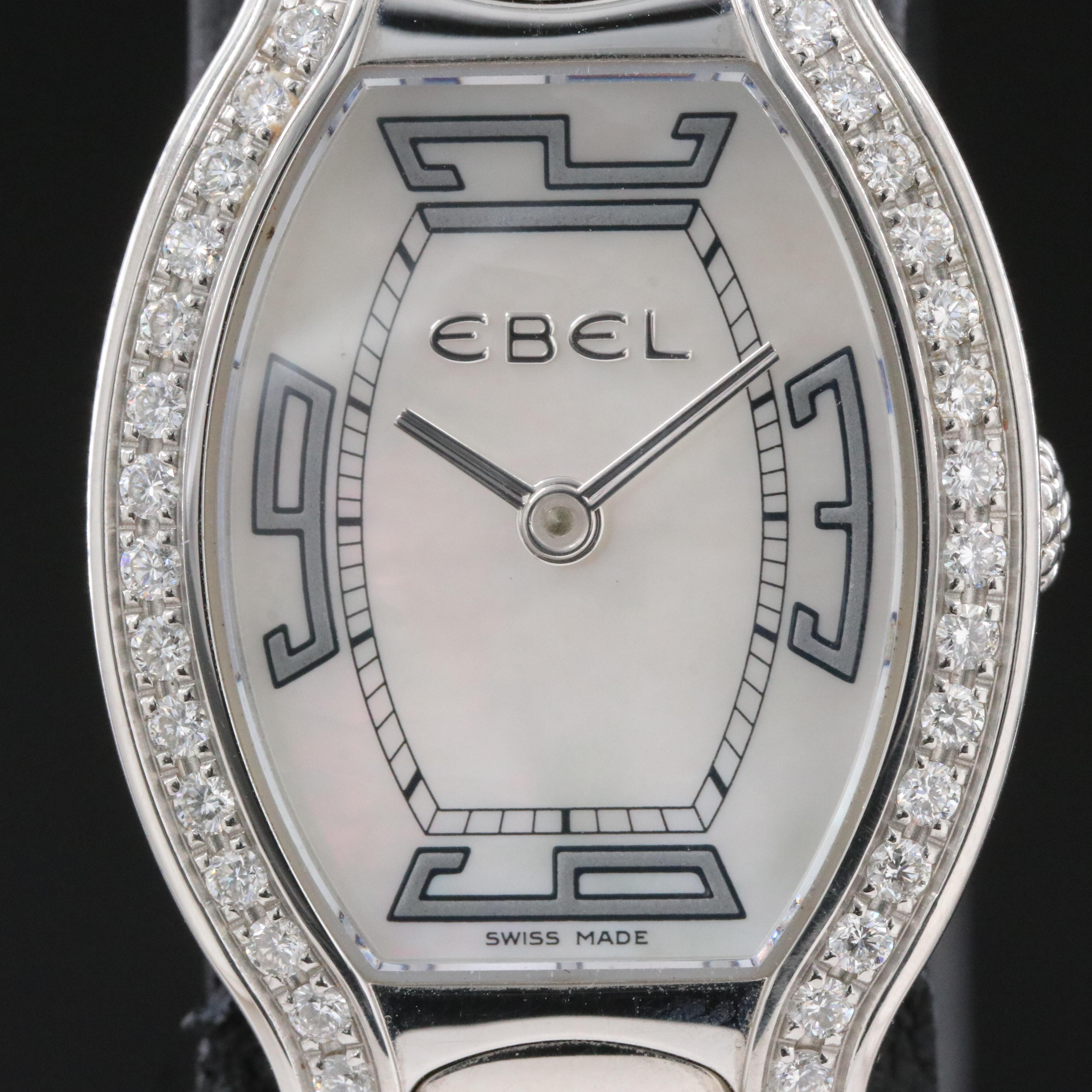Ebel Beluga Diamond & Mother-of-Pearl 23mm Steel Quartz Watch E9656G28.10
