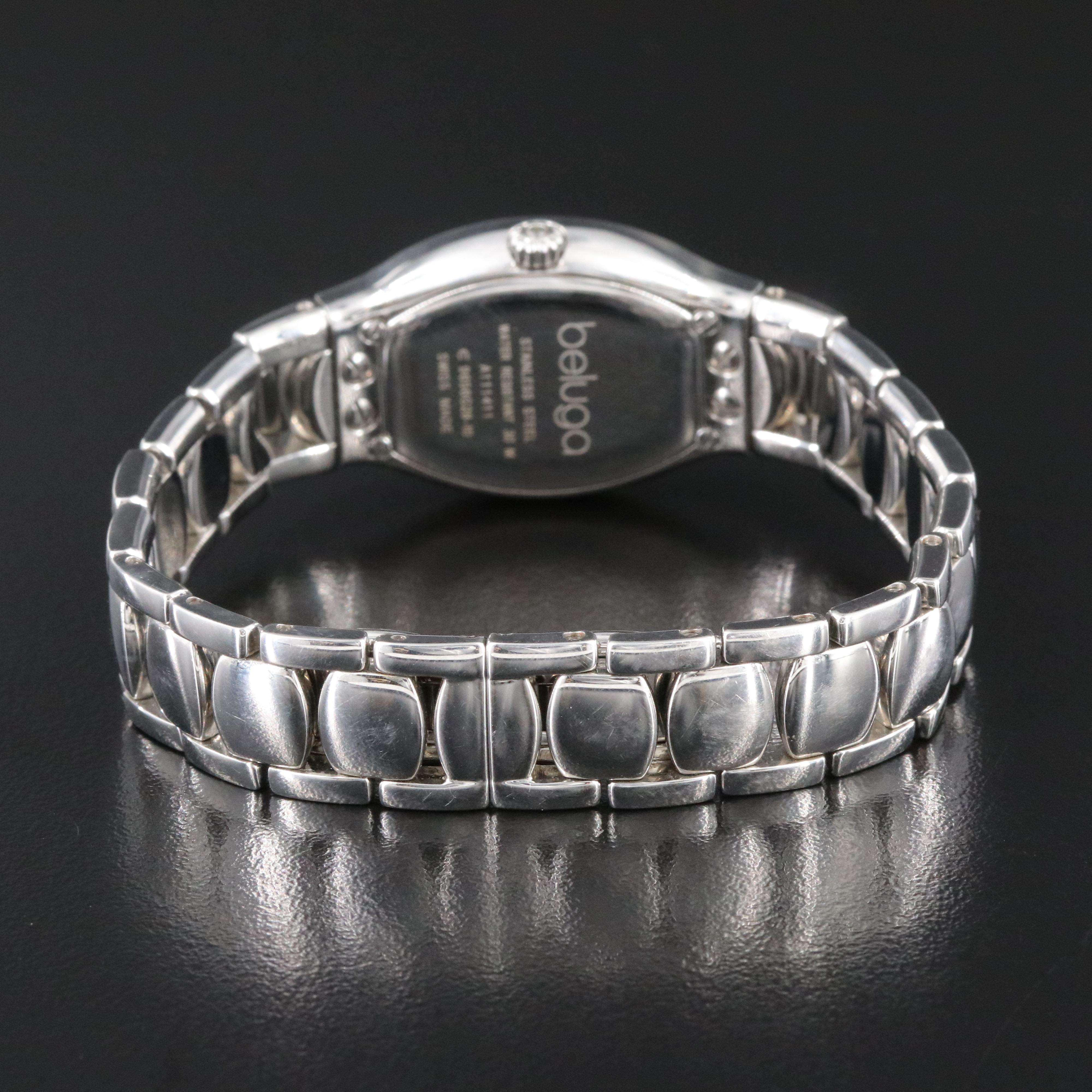 Ebel Beluga Diamond & Mother-of-Pearl 23mm Steel Quartz Watch E9656G28.10