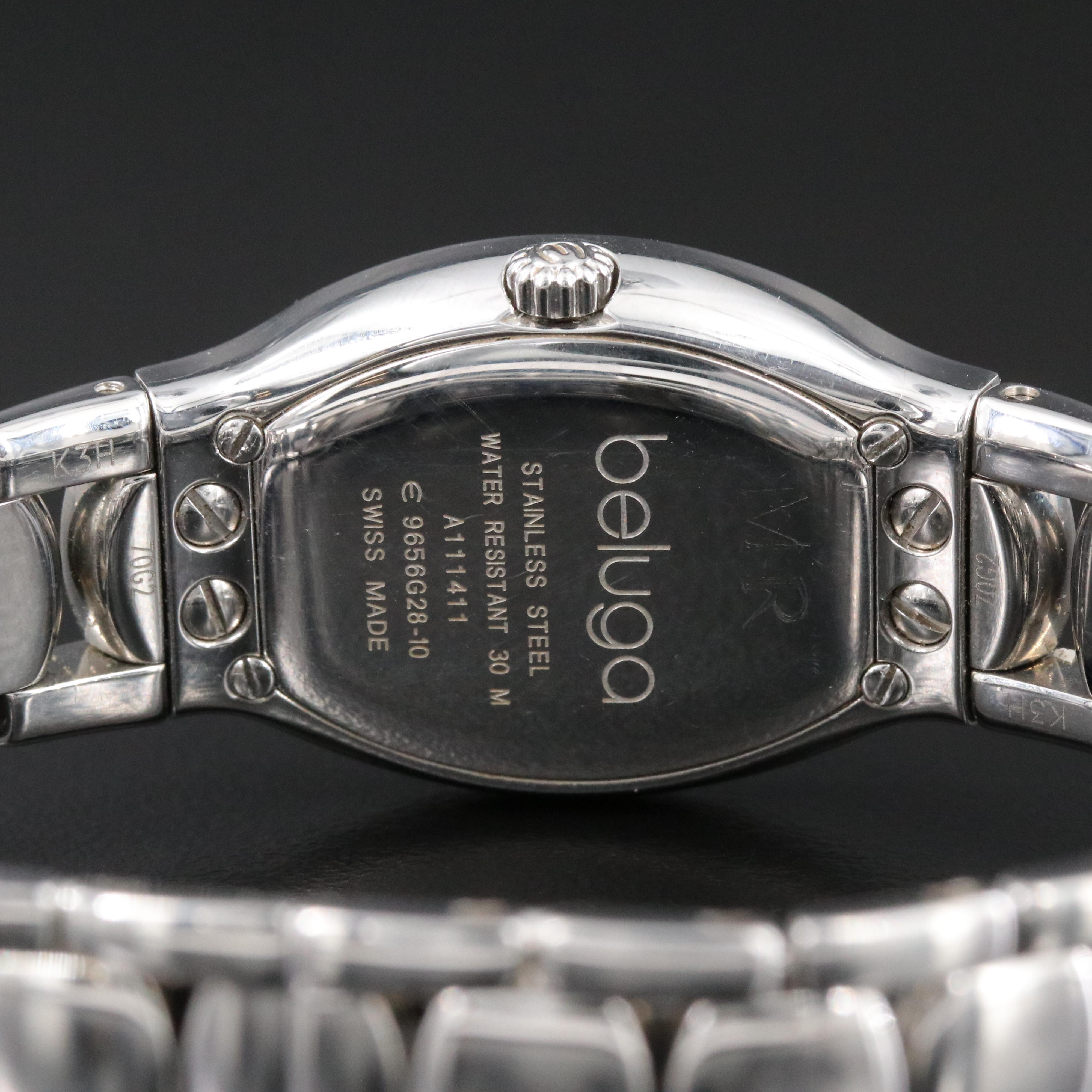 Ebel Beluga Diamond & Mother-of-Pearl 23mm Steel Quartz Watch E9656G28.10