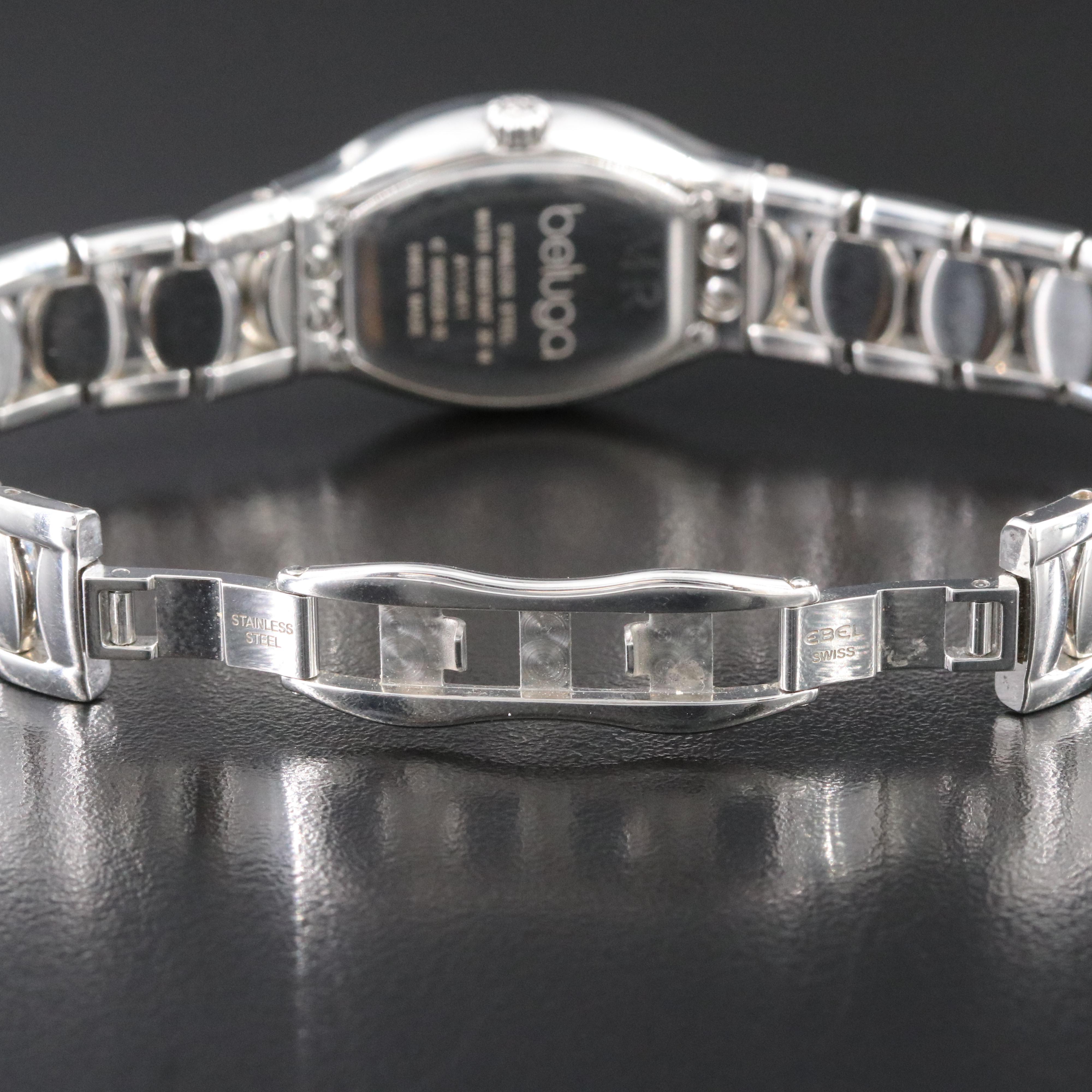 Ebel Beluga Diamond & Mother-of-Pearl 23mm Steel Quartz Watch E9656G28.10