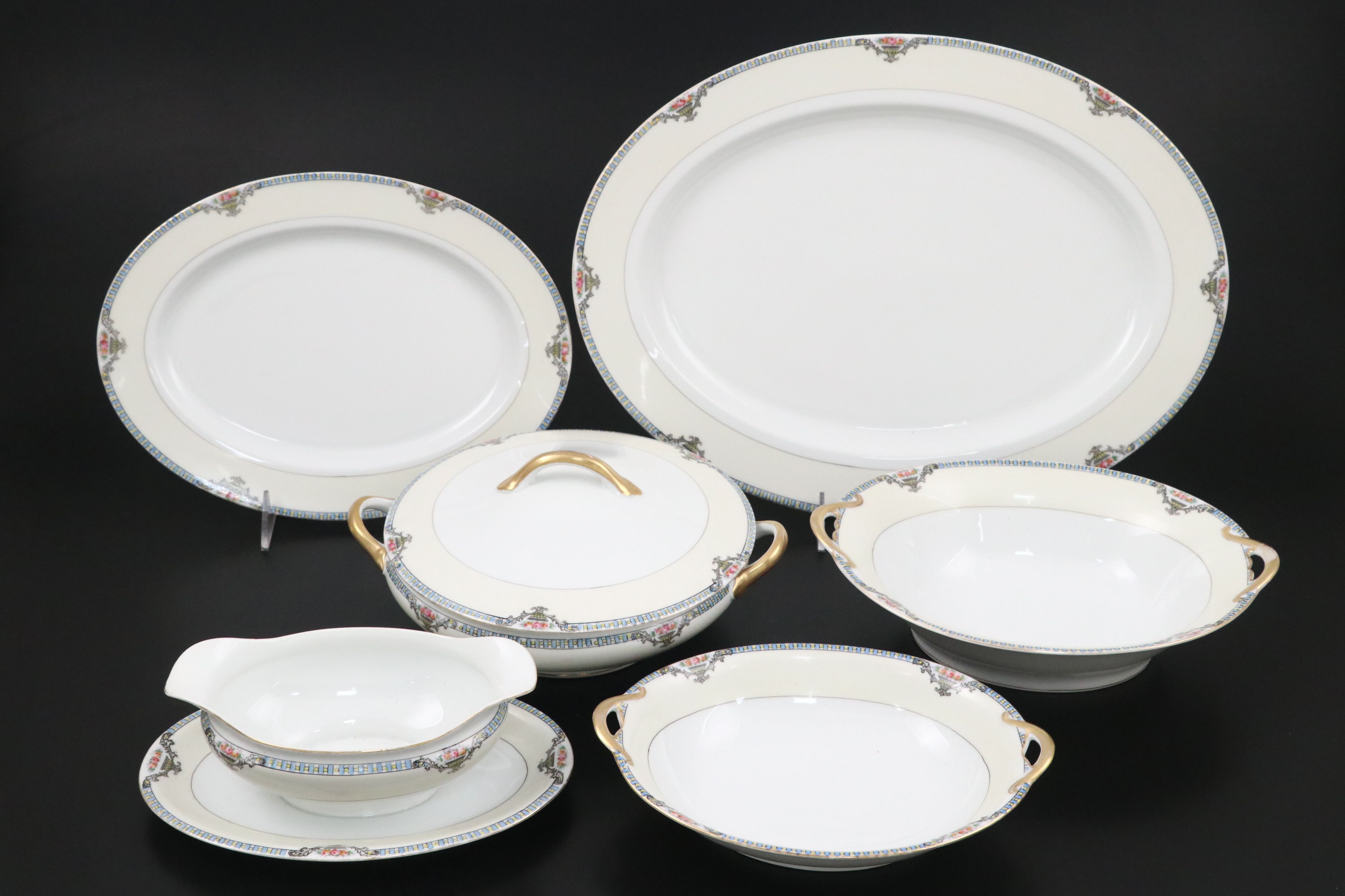Noritake "Cortez" Hand Painted Porcelain Dinnerware and Serving Pieces