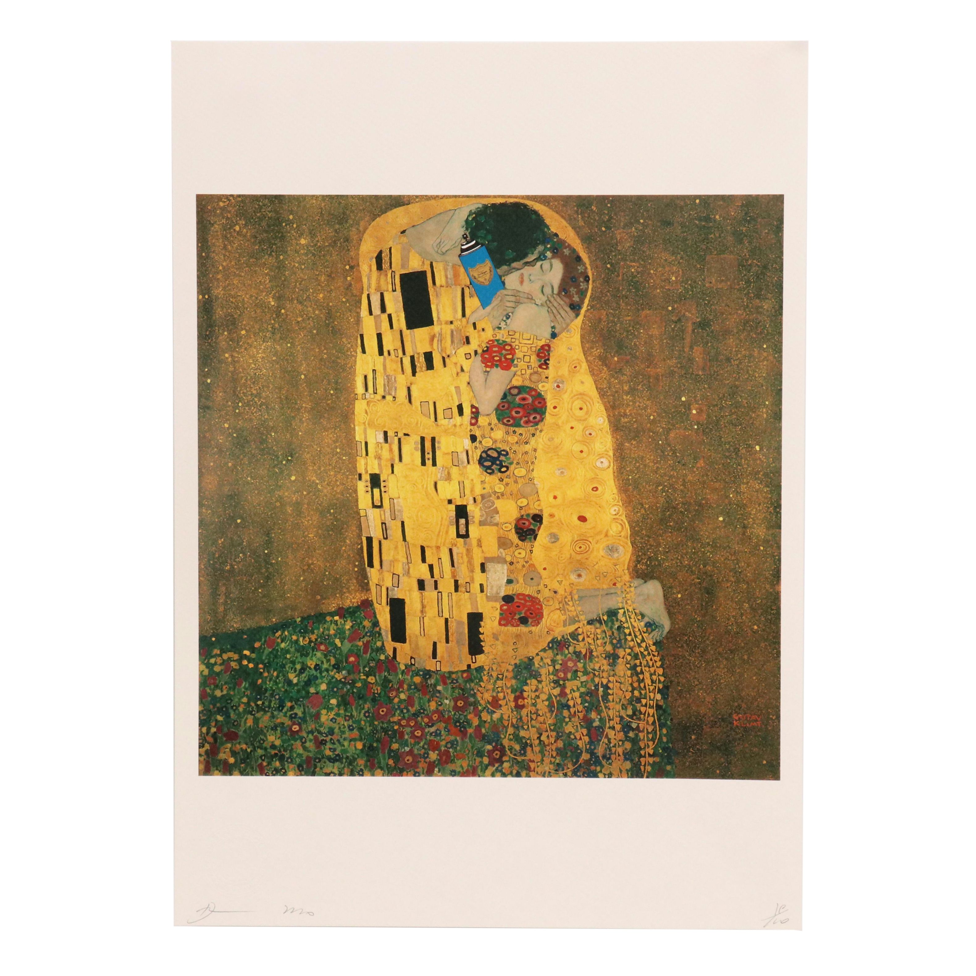 Death NYC Street Art Digital Print of "The Kiss" with Spray Can, 2020