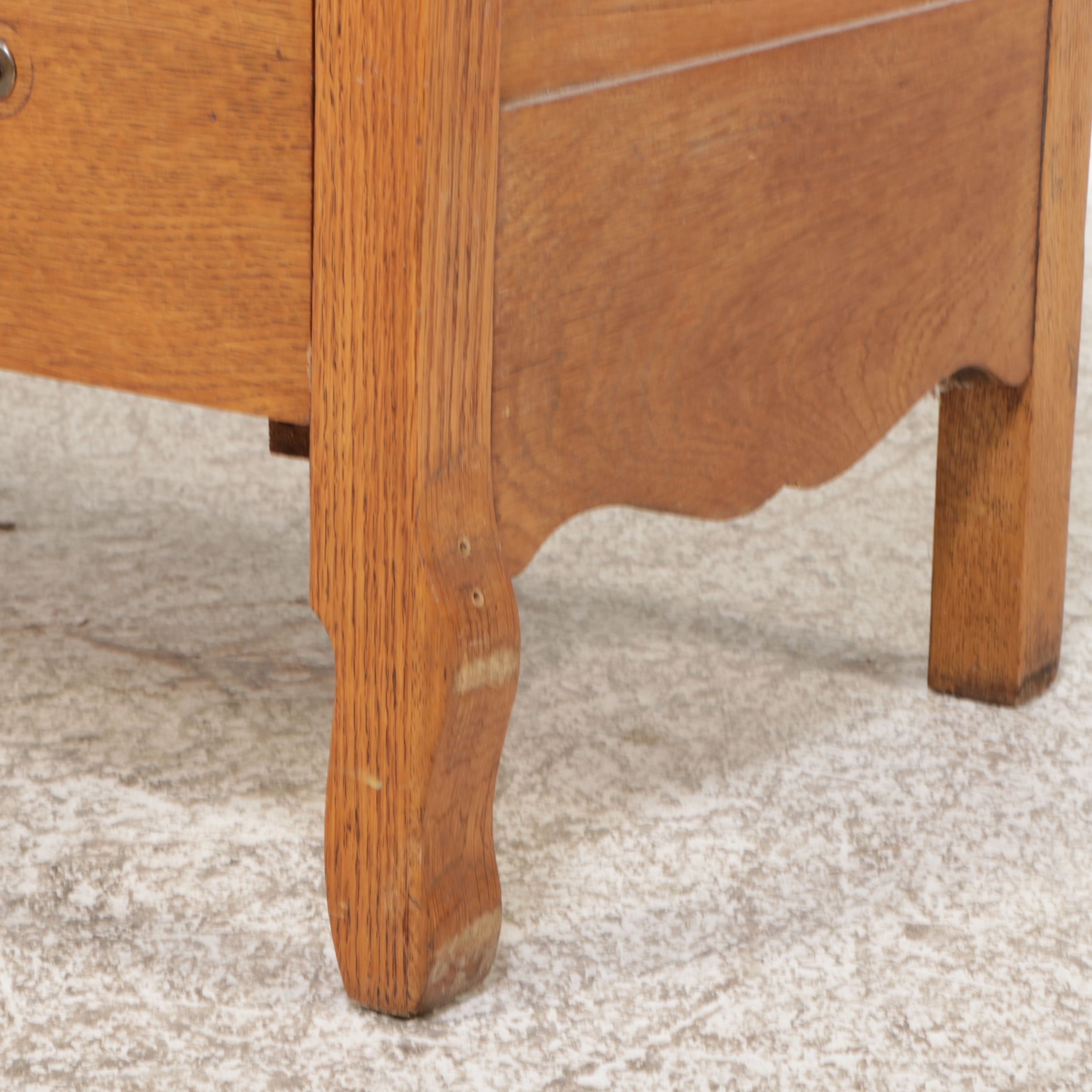 Serpentine Front Oak Chest of Drawers