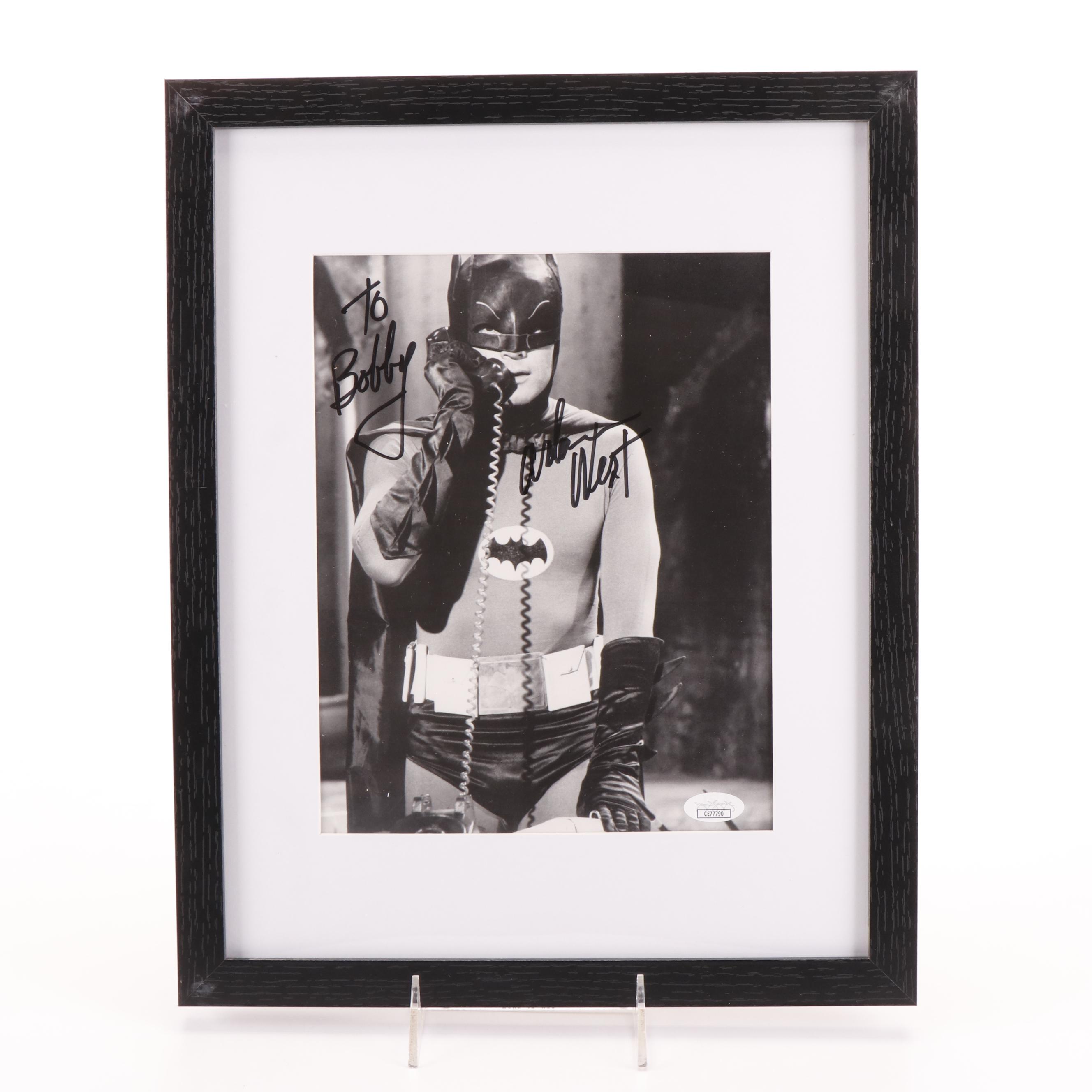 Adam West Signed “Batman” Print in Matted Frame, JSA
