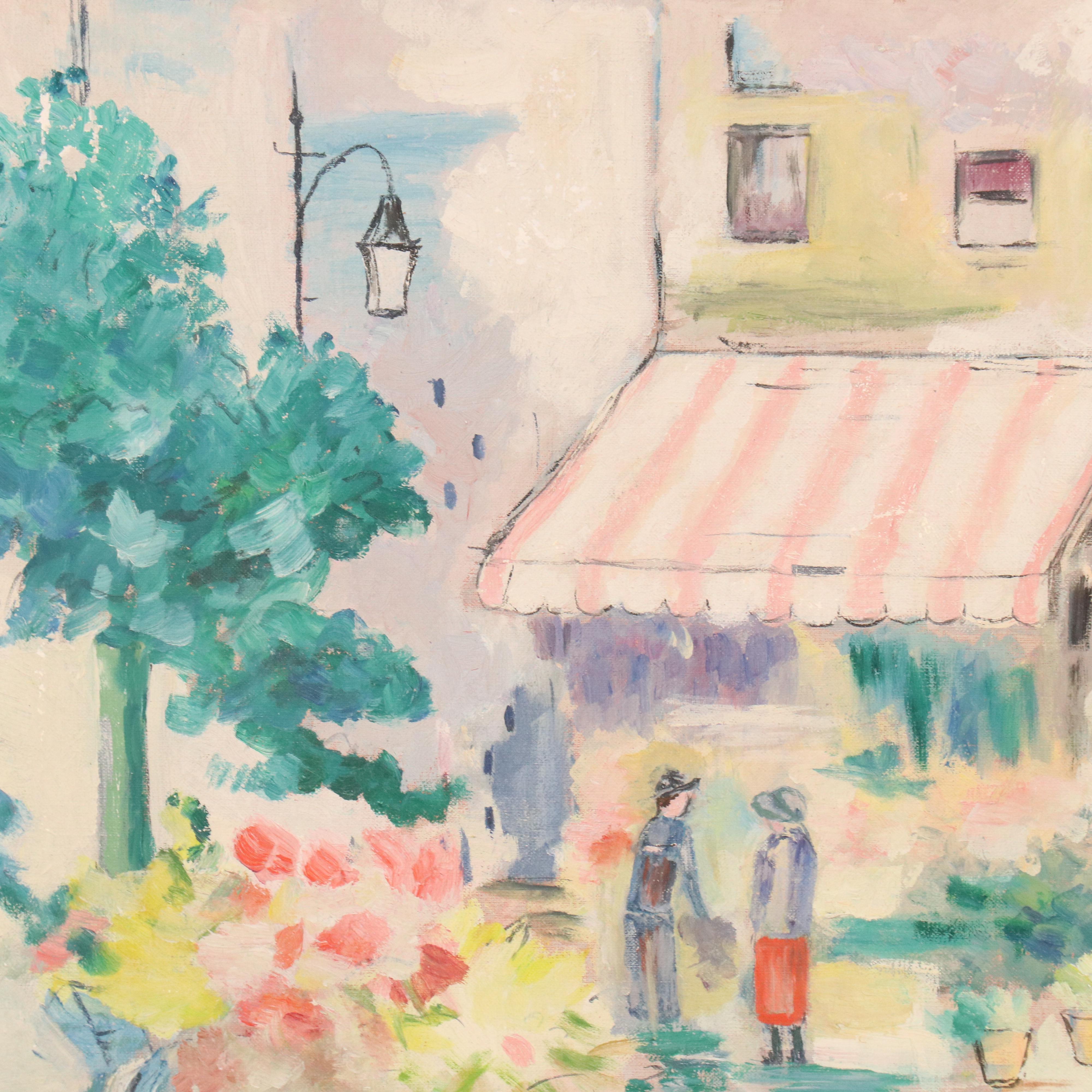 Alice Milliken Impressionist Style Oil Painting of Florist Storefront
