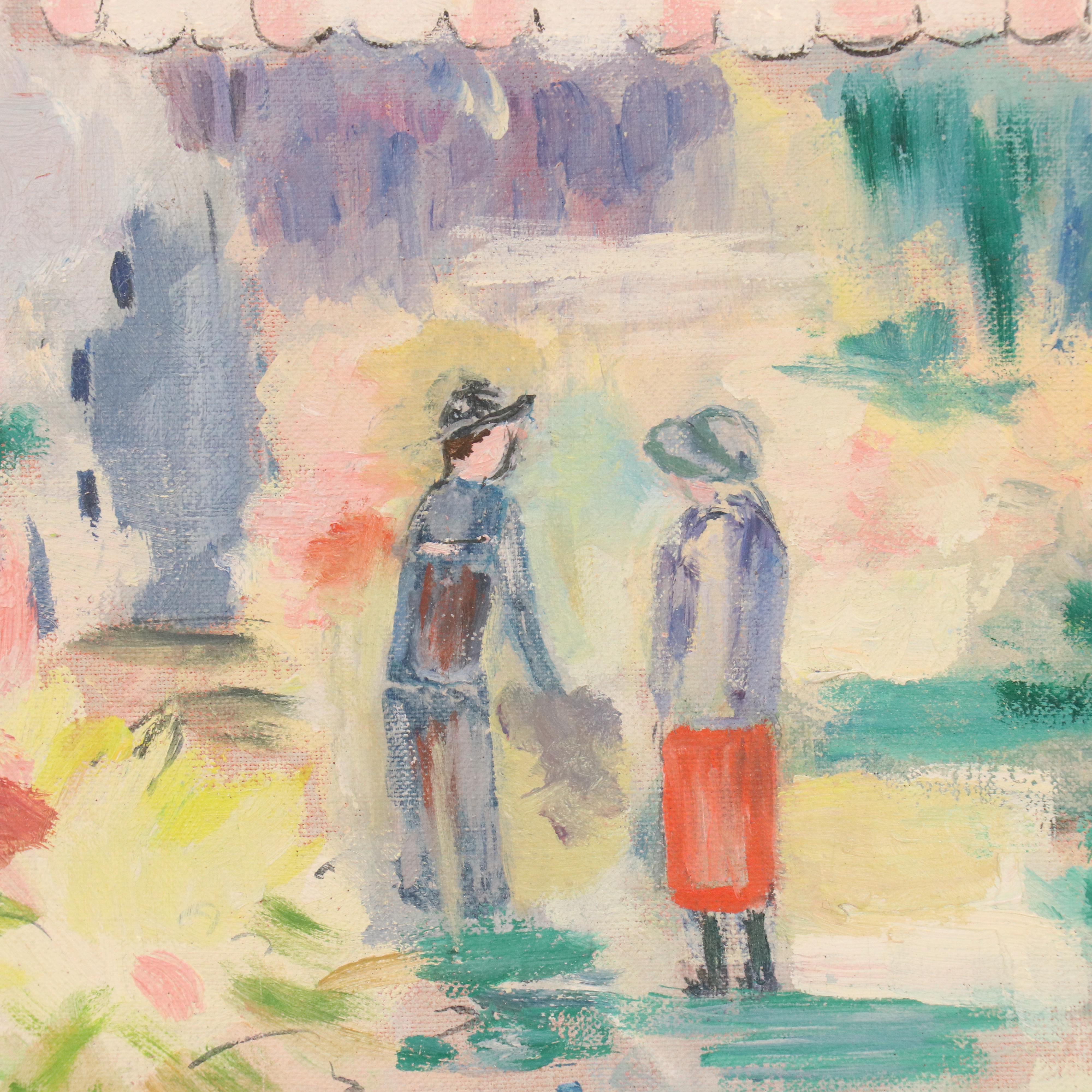 Alice Milliken Impressionist Style Oil Painting of Florist Storefront