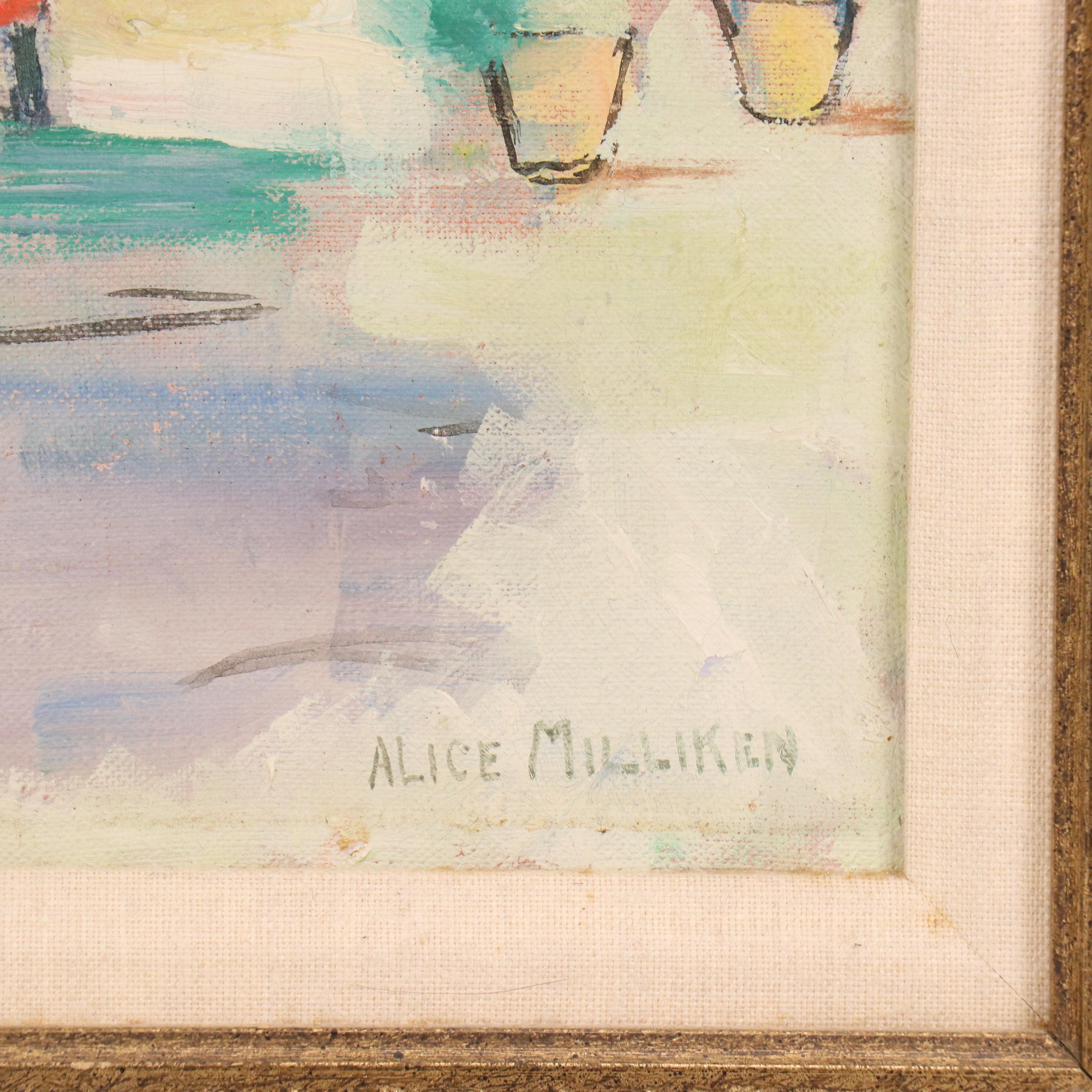 Alice Milliken Impressionist Style Oil Painting of Florist Storefront