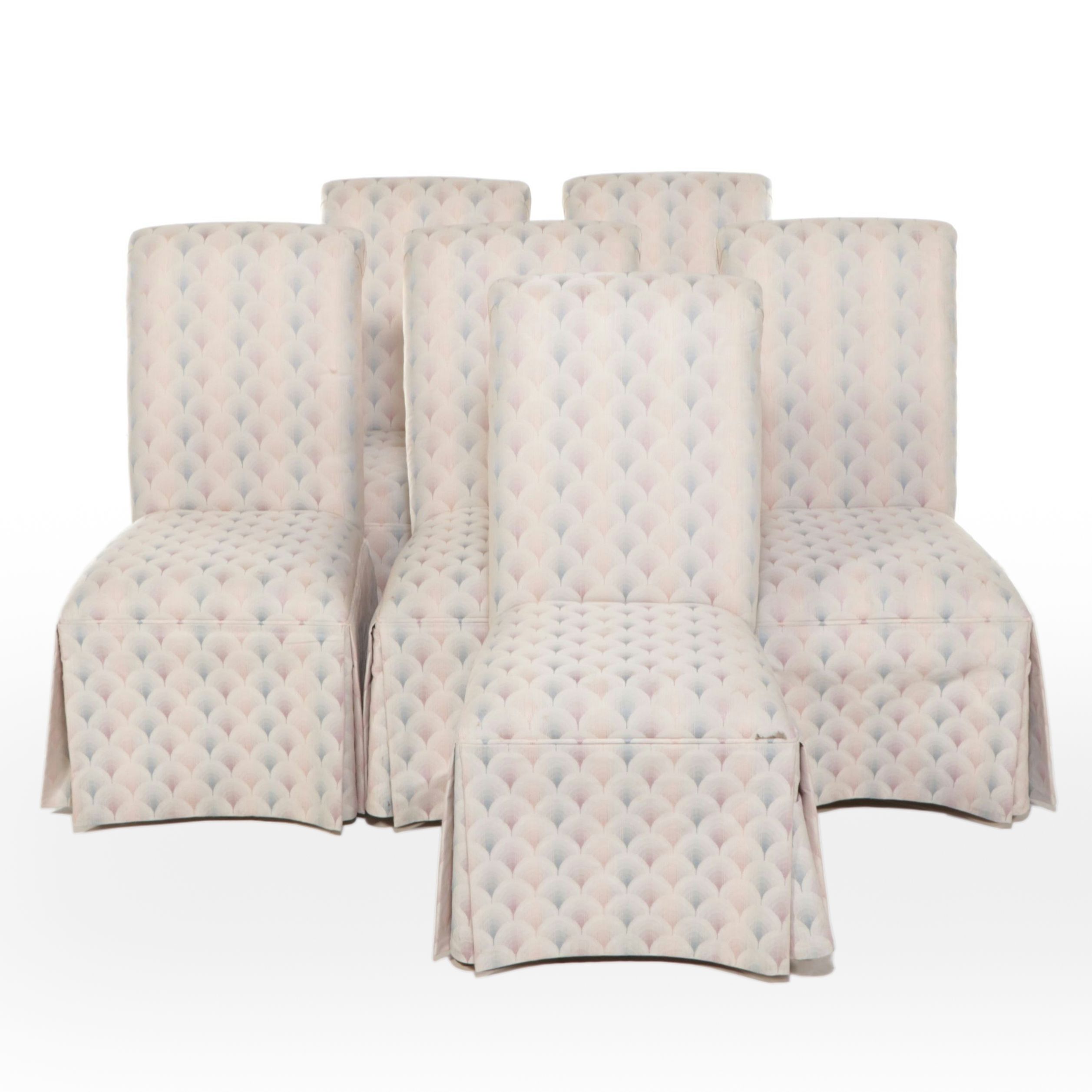 Set of Six Scrolled Back Dining Room Chairs