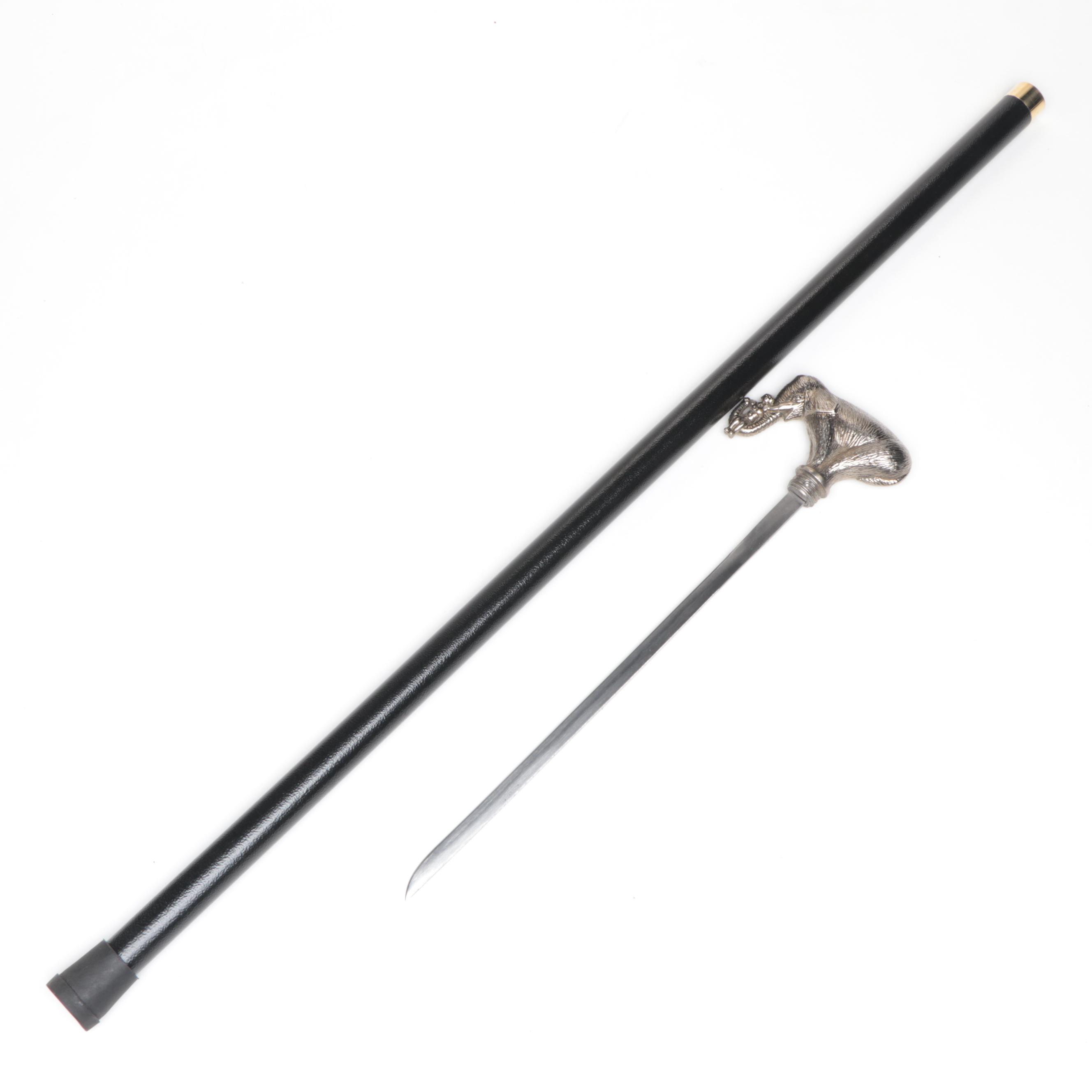 Elephant Handled Sword Cane