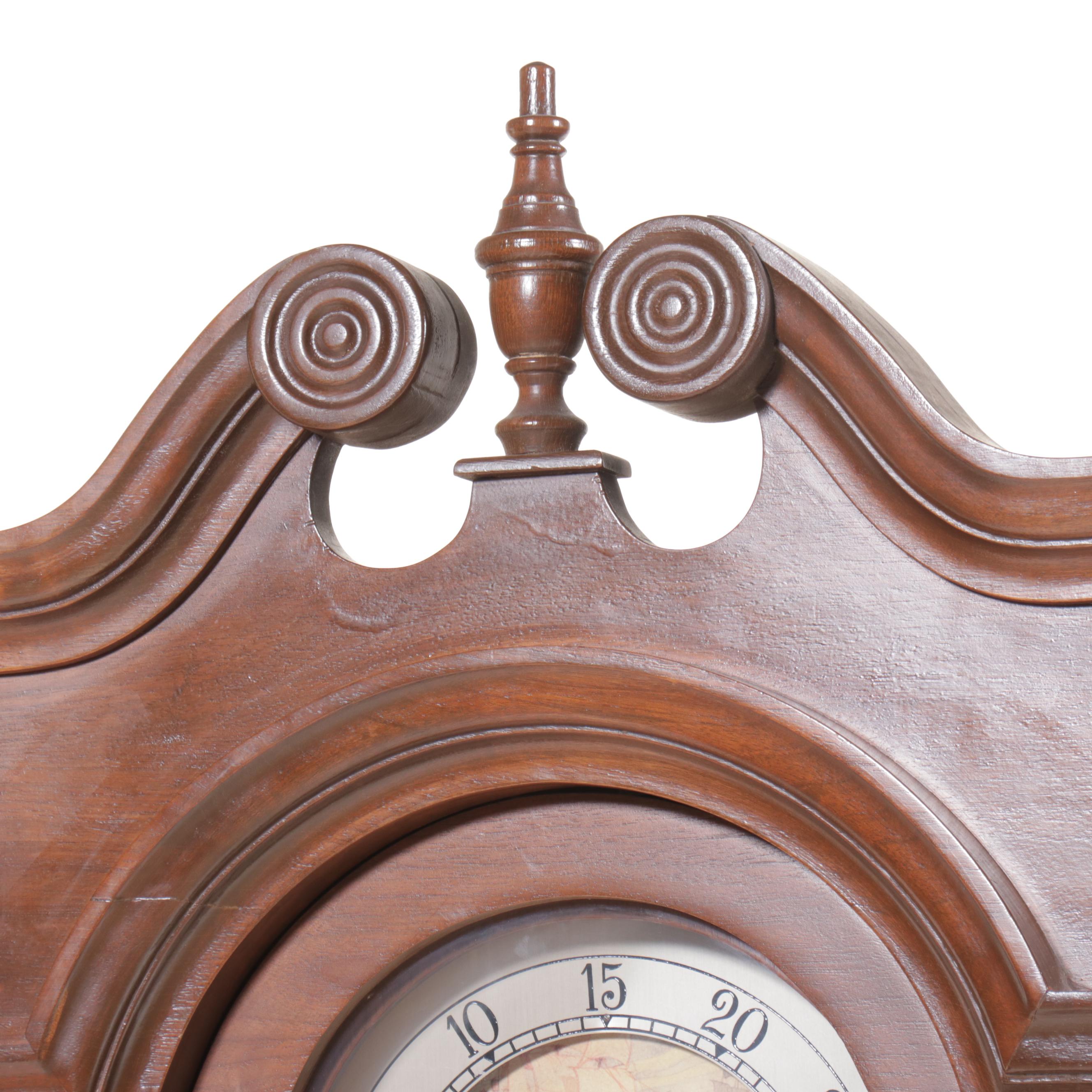 Federal Style Mahogany Finish Grandfather Clock