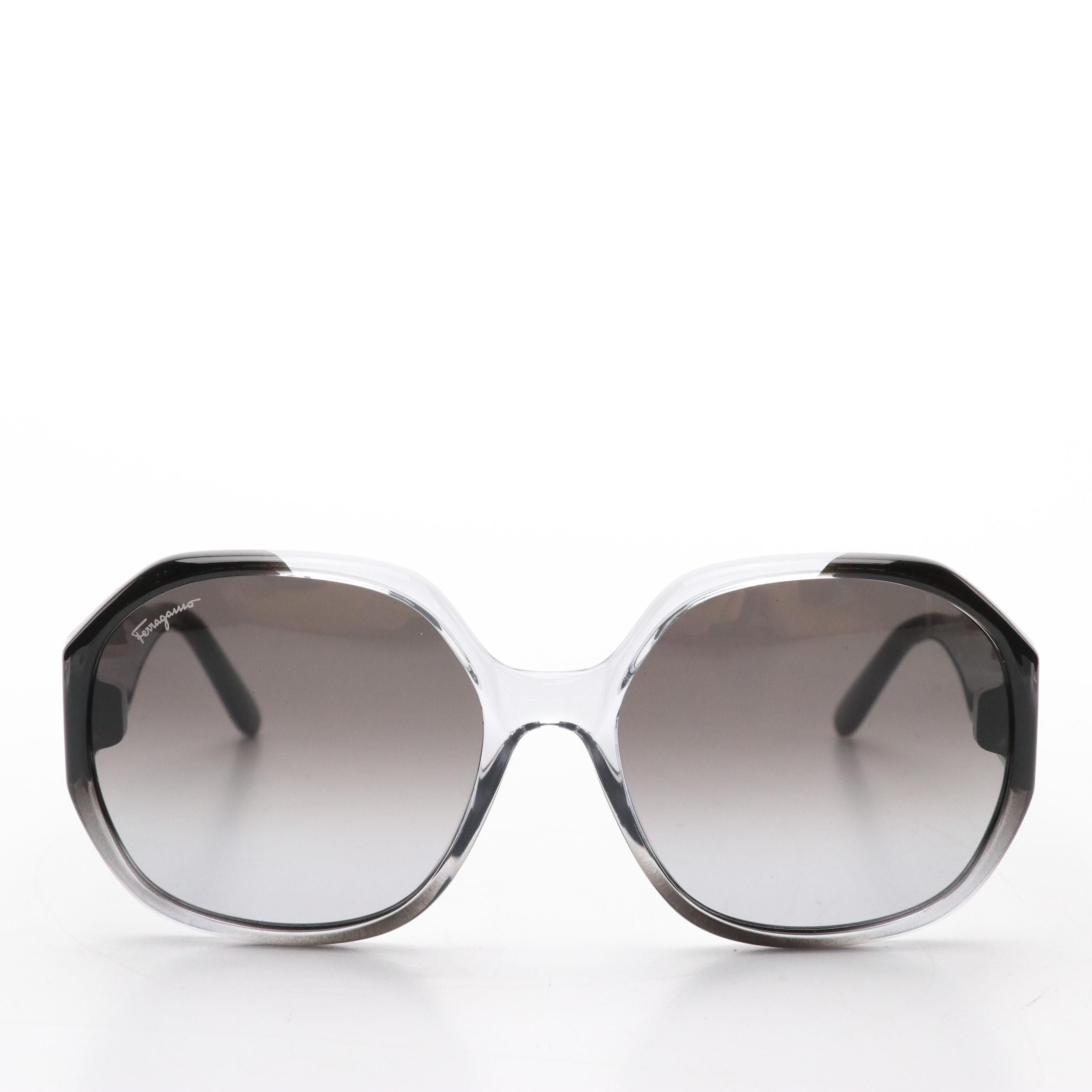 Salvatore Ferragamo SF943S Black Gray Gradient Butterfly Sunglasses W Case & Box