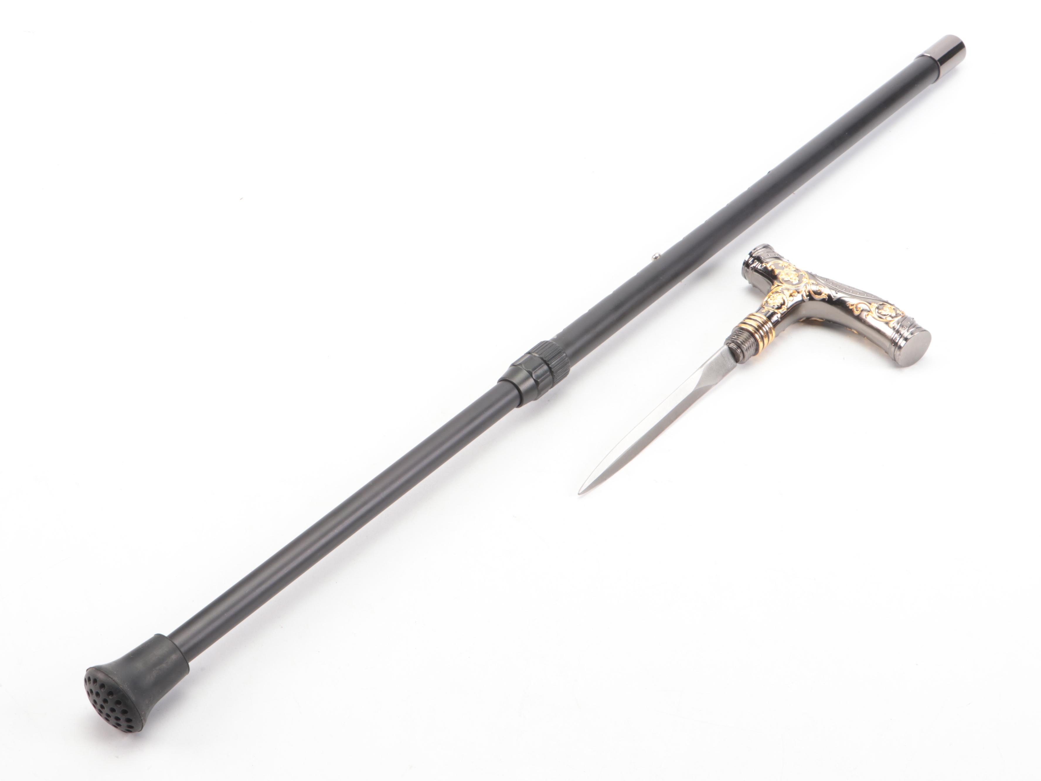 Two-Toned Derby Handled Adjustable Sword Cane