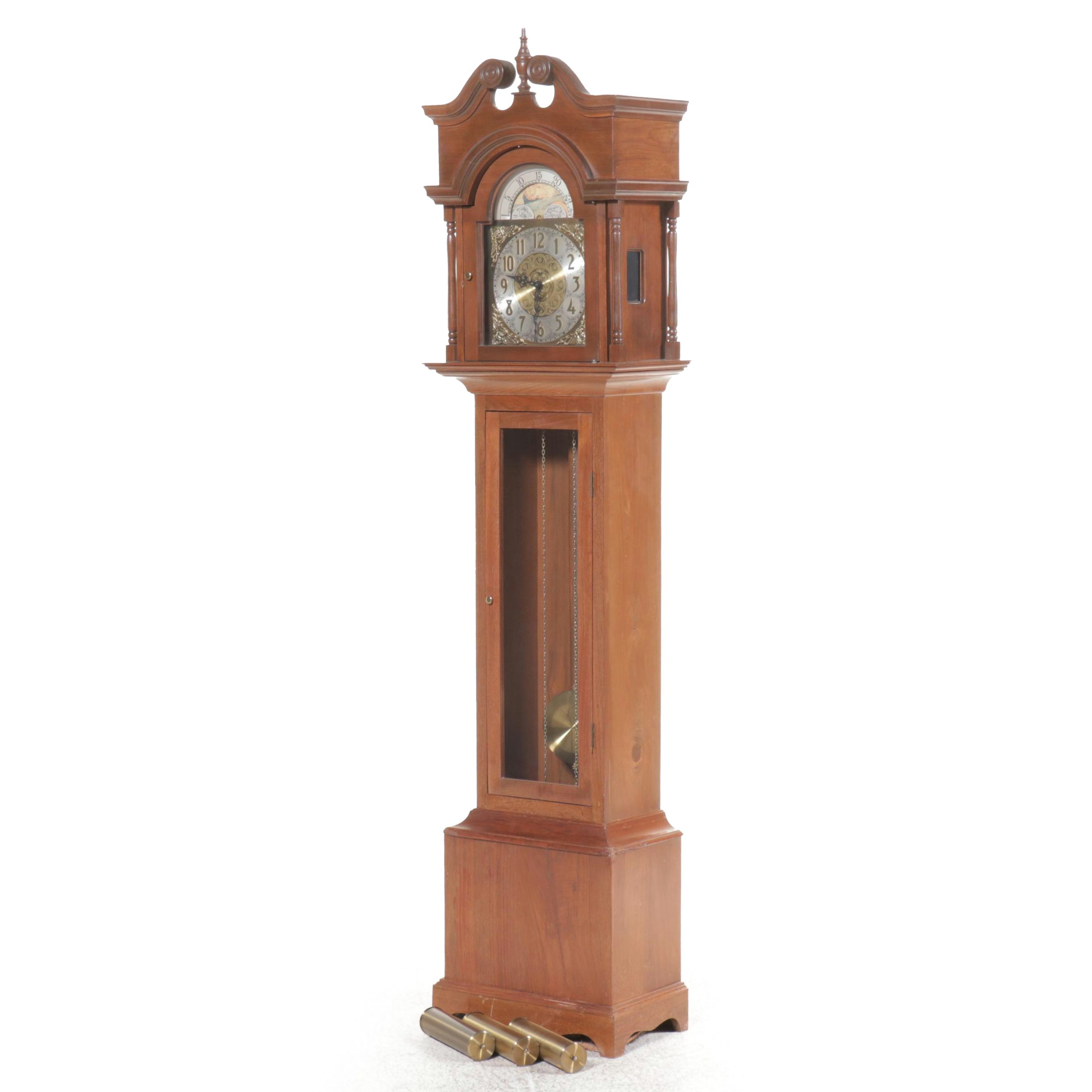 Federal Style Mahogany Finish Grandfather Clock