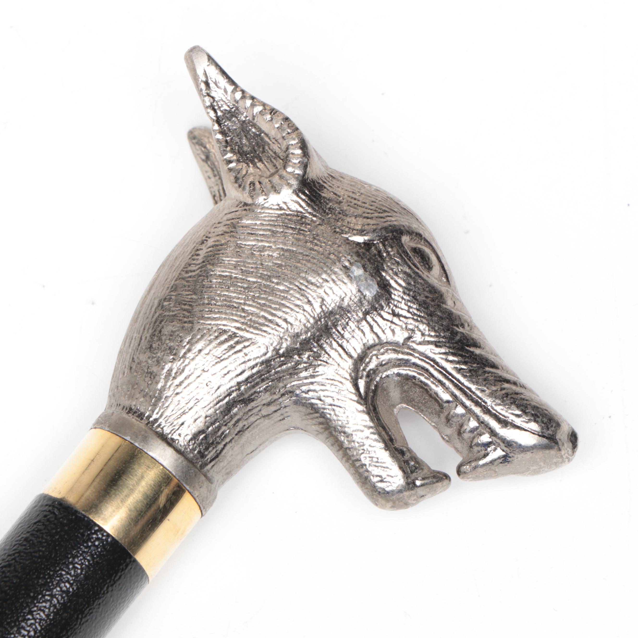 Snarling Dog Head Handled Sword Cane