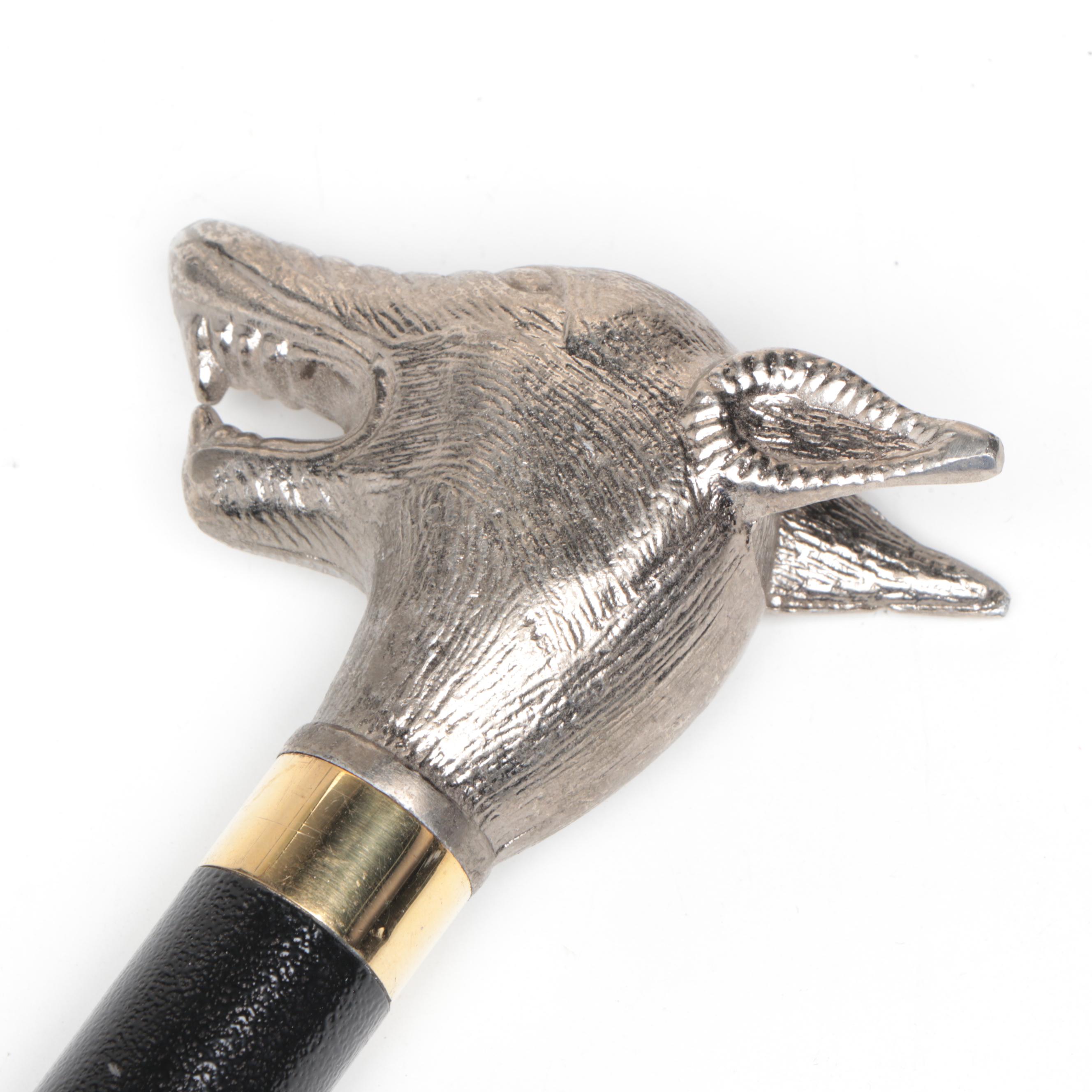 Snarling Dog Head Handled Sword Cane
