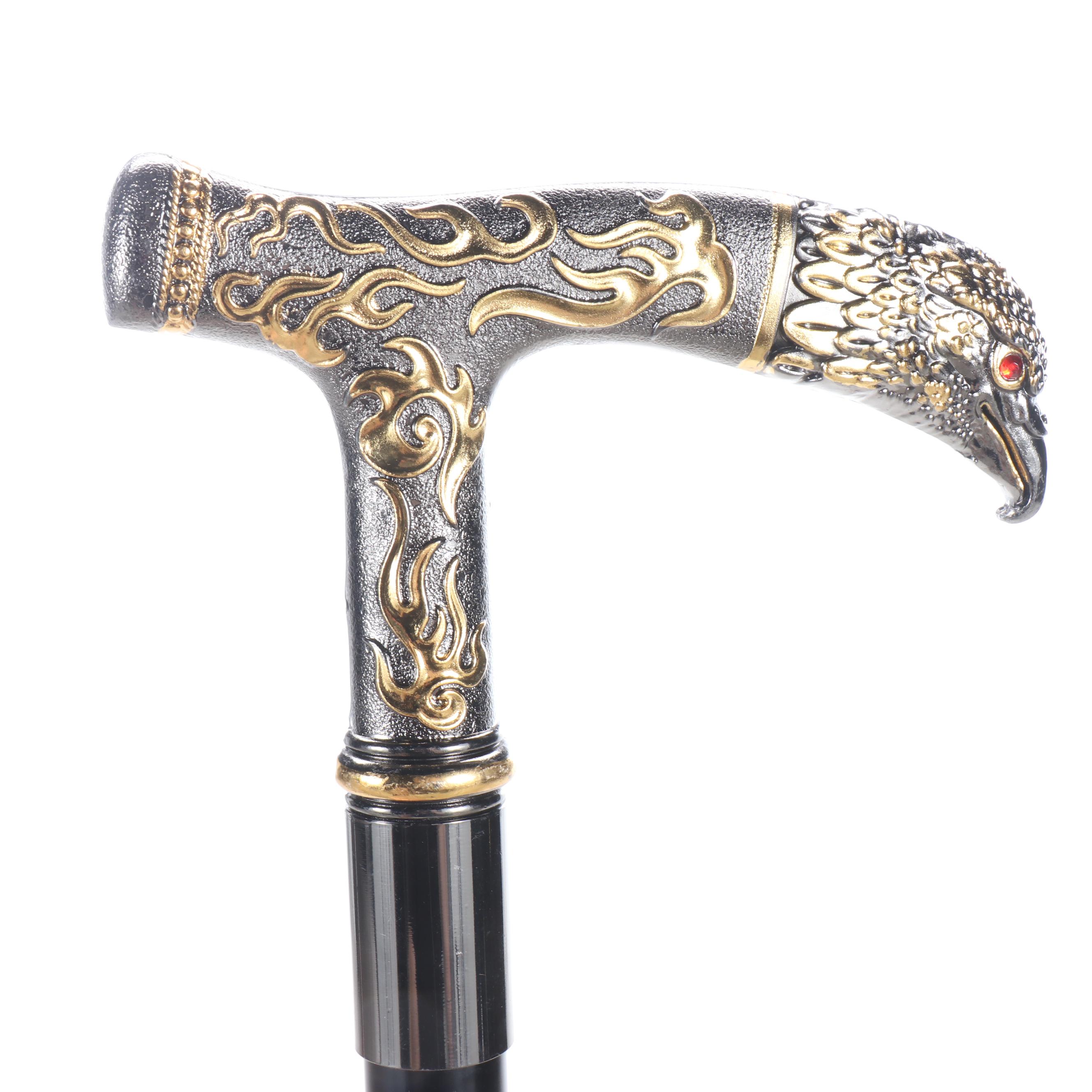 Eagle Head Embossed Metal Adjustable Sword Cane