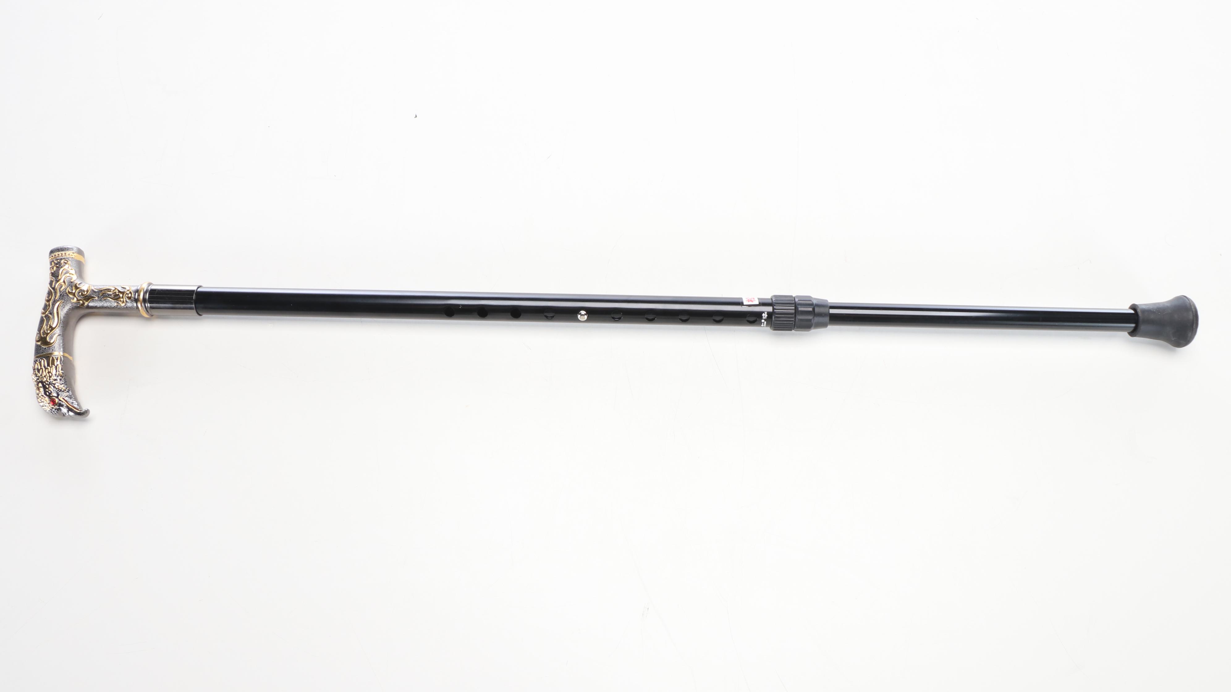 Eagle Head Embossed Metal Adjustable Sword Cane