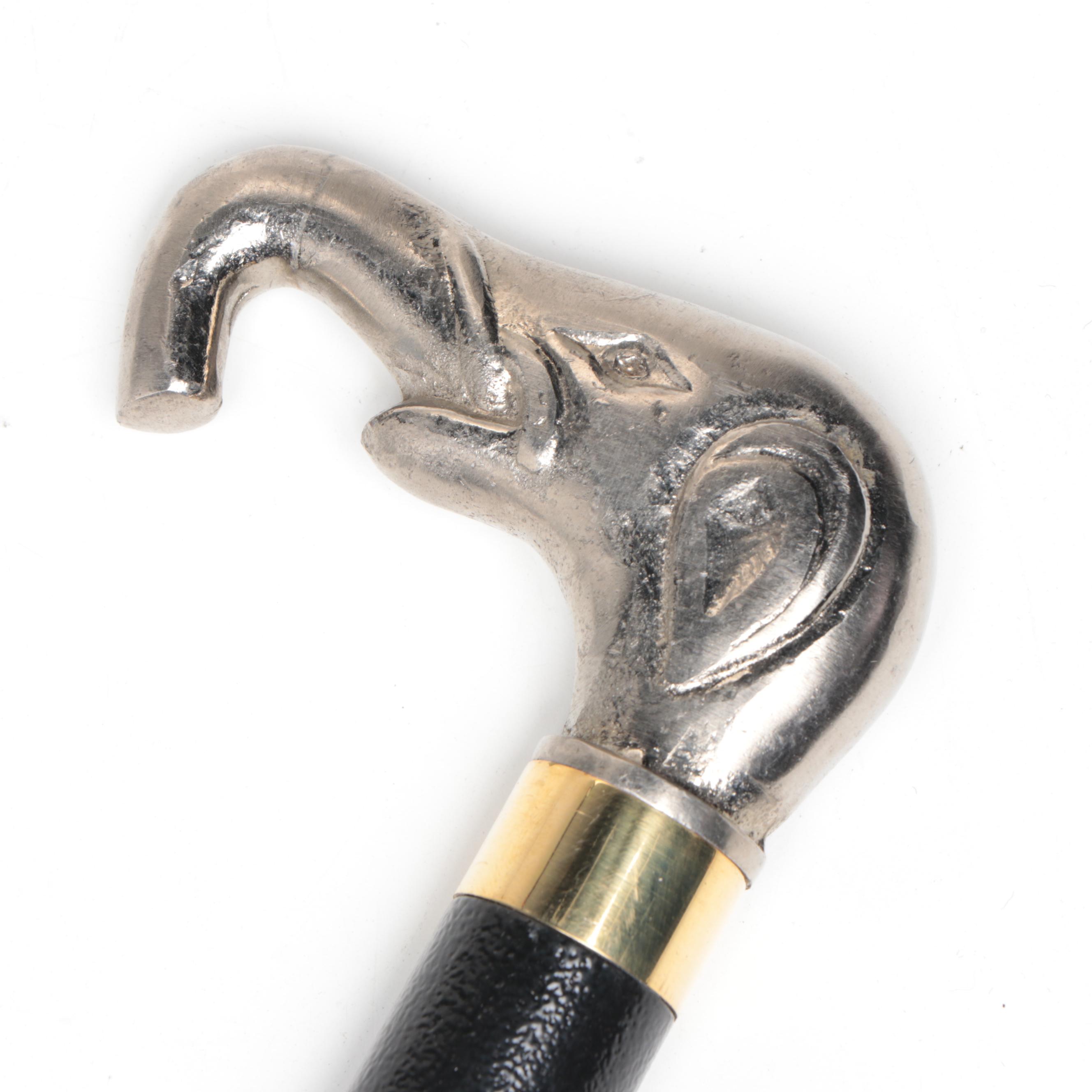 Elephant Head Derby Handled Sword Cane