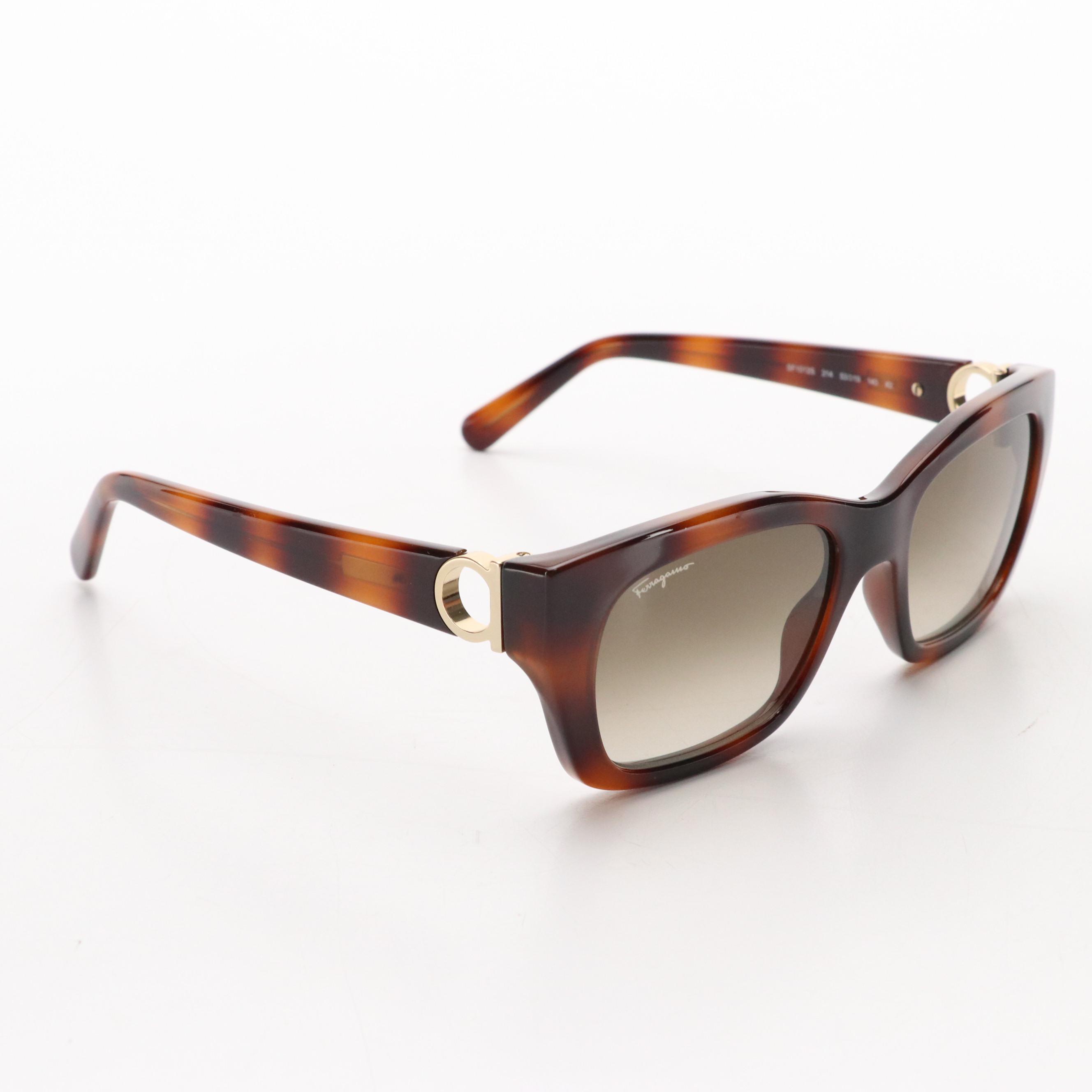 Salvatore Ferragamo SF1012S Havana Sunglasses with Case and Box