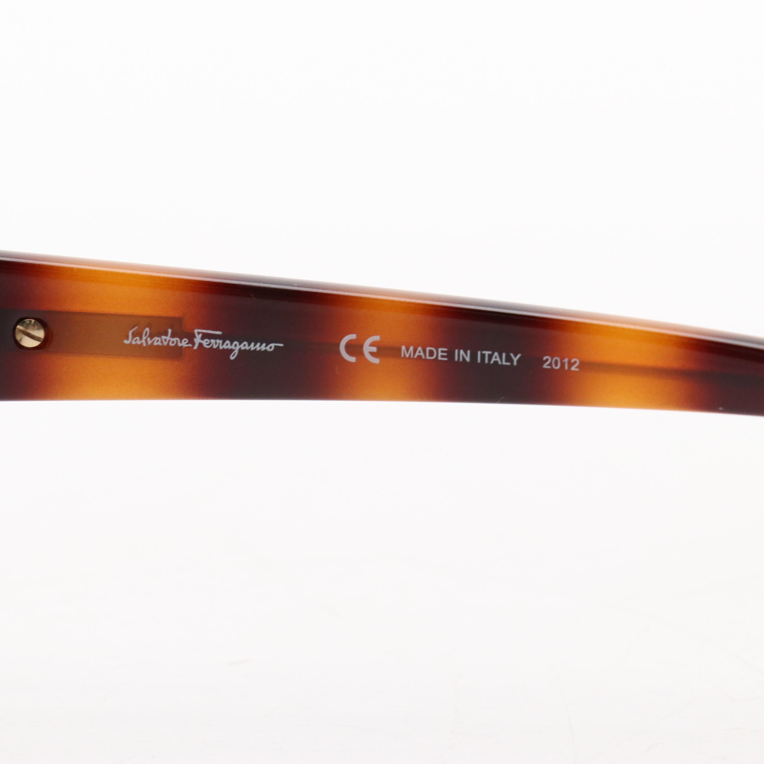 Salvatore Ferragamo SF1012S Havana Sunglasses with Case and Box