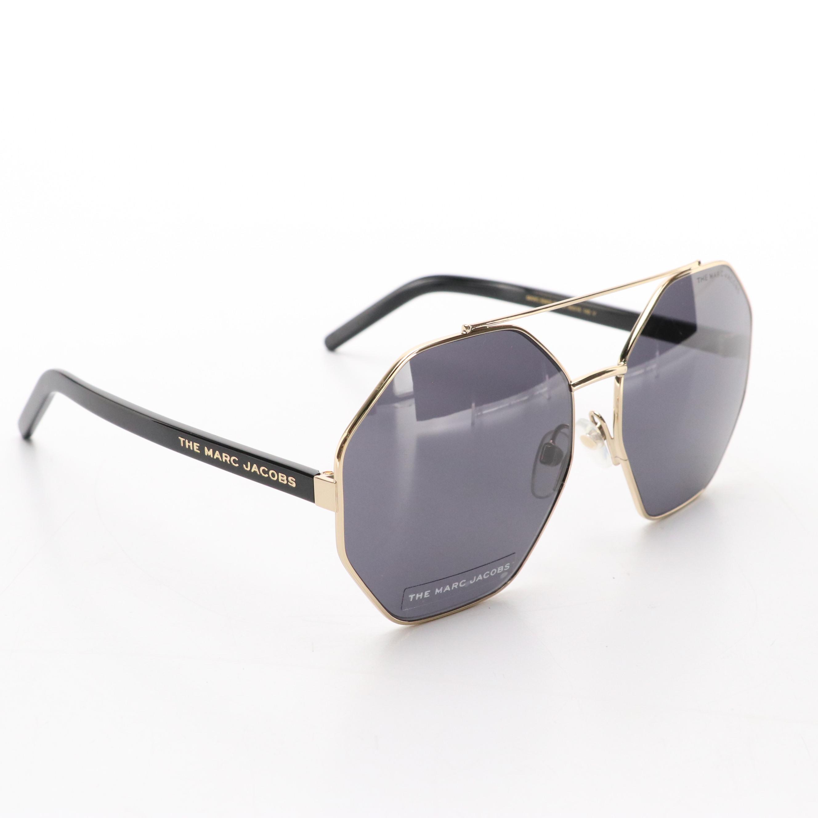 Marc Jacobs MARC524/S Geometric Aviator Gray Lens Sunglasses with Case