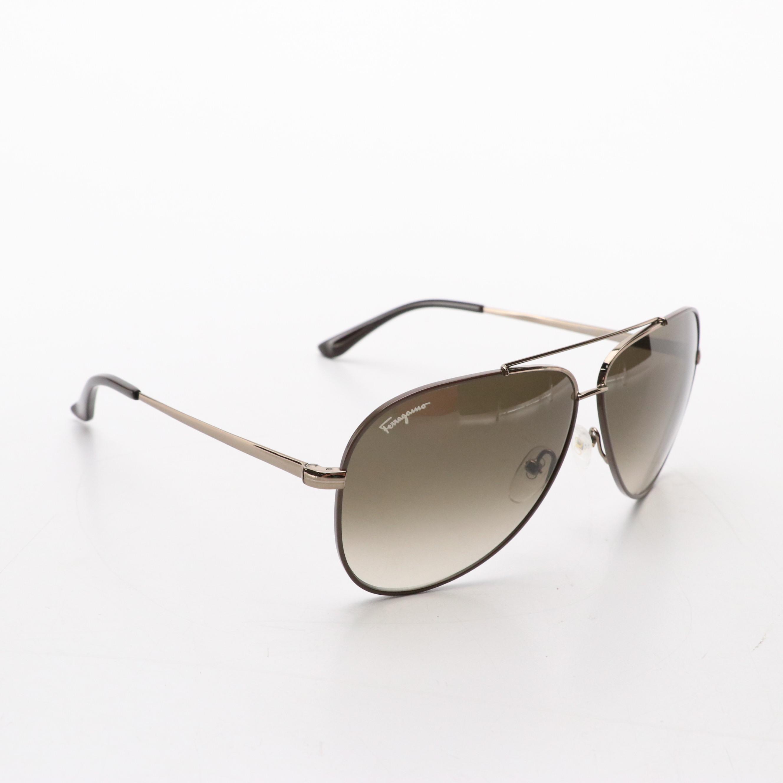 Salvatore Ferragamo SF131S Aviator Sunglasses with Case and Box