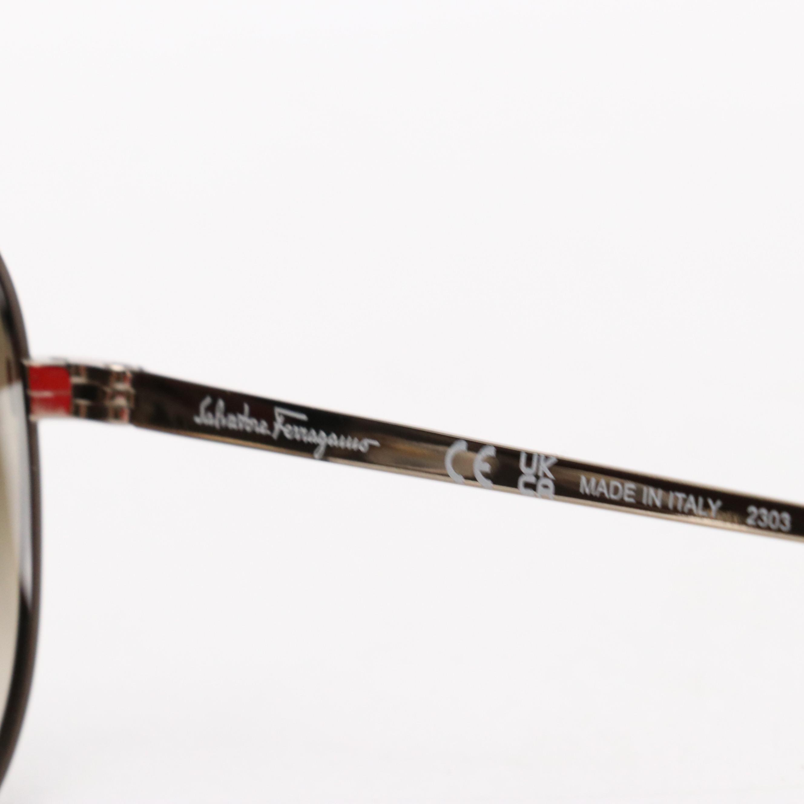 Salvatore Ferragamo SF131S Aviator Sunglasses with Case and Box