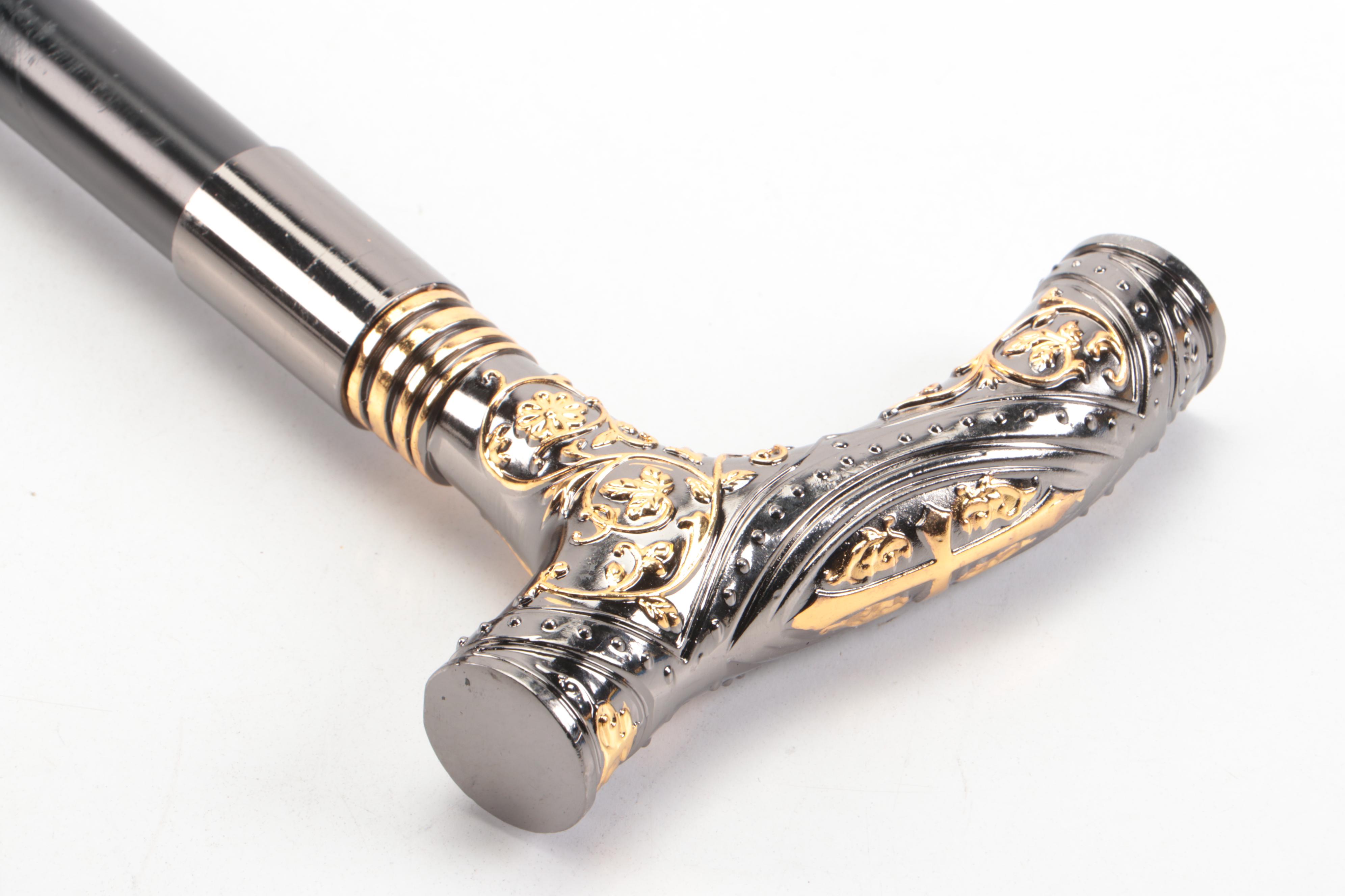 Two-Toned Derby Handled Adjustable Sword Cane