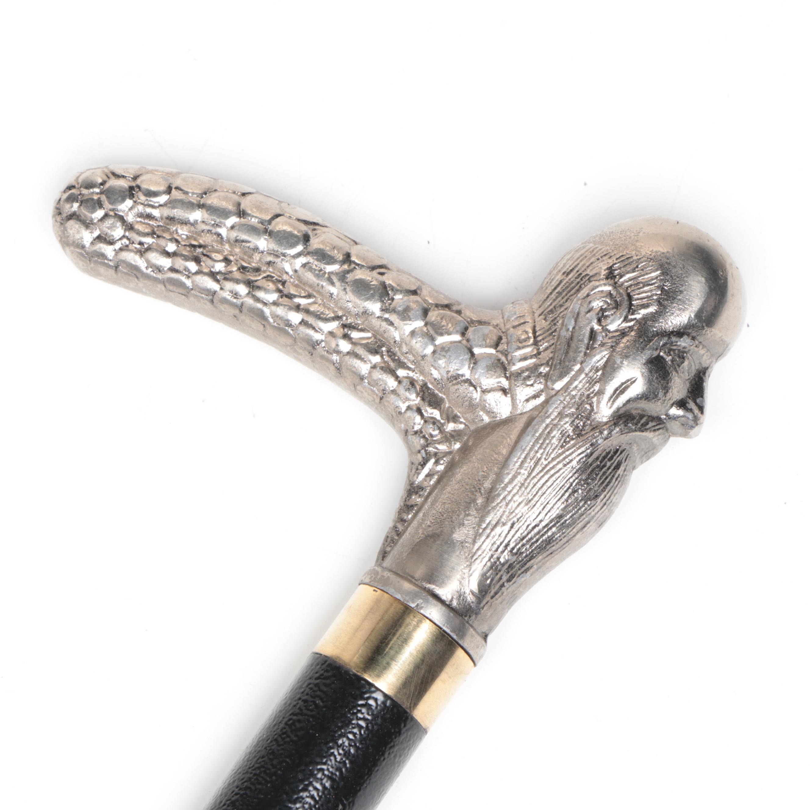 Figural Derby Handled Sword Cane