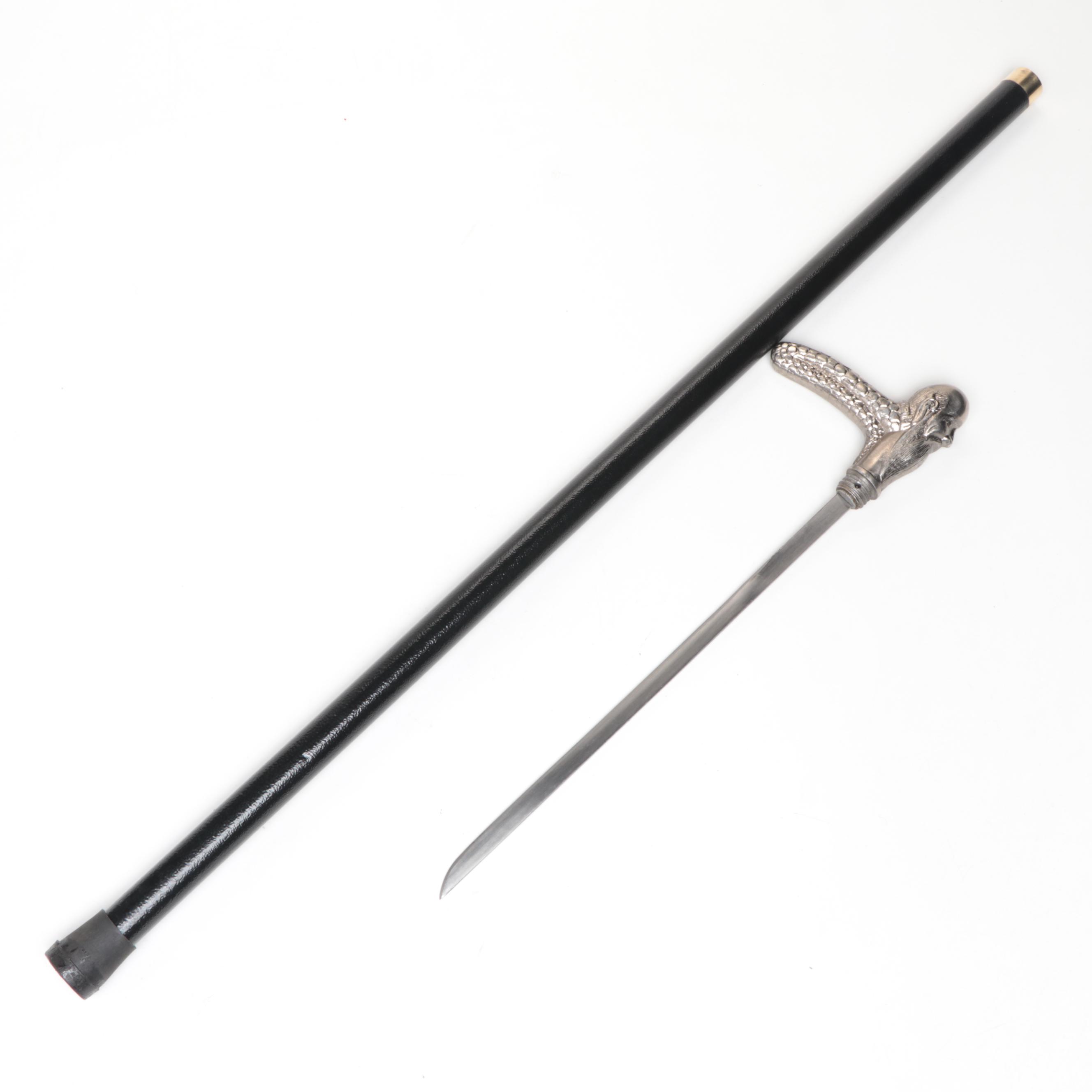 Figural Derby Handled Sword Cane