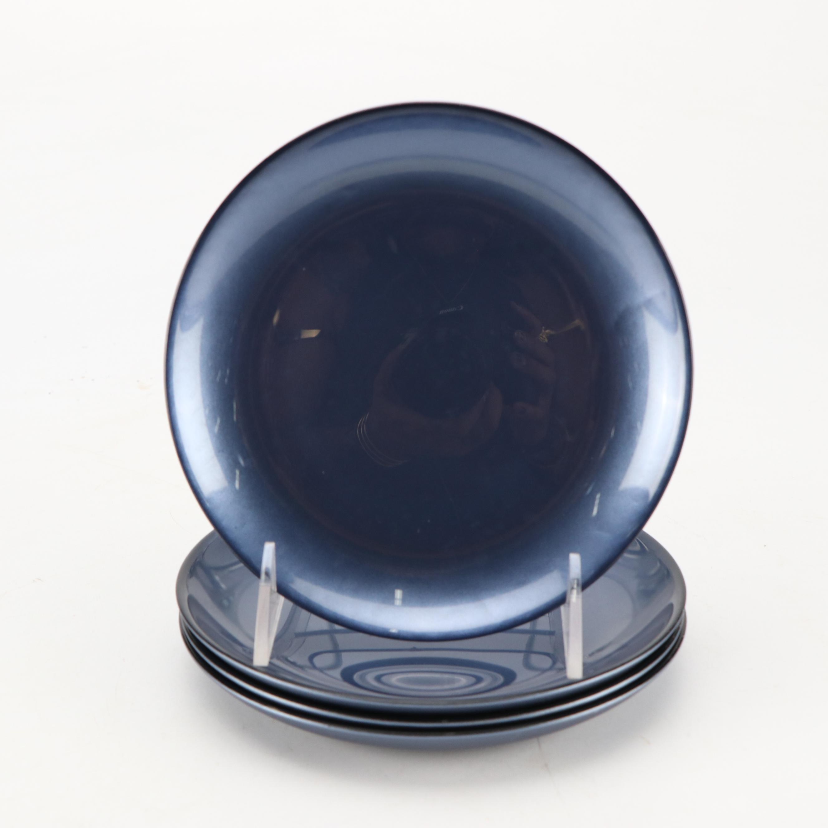 Marble Inlaid Serving Platter with Other Plates and Cheese Knife