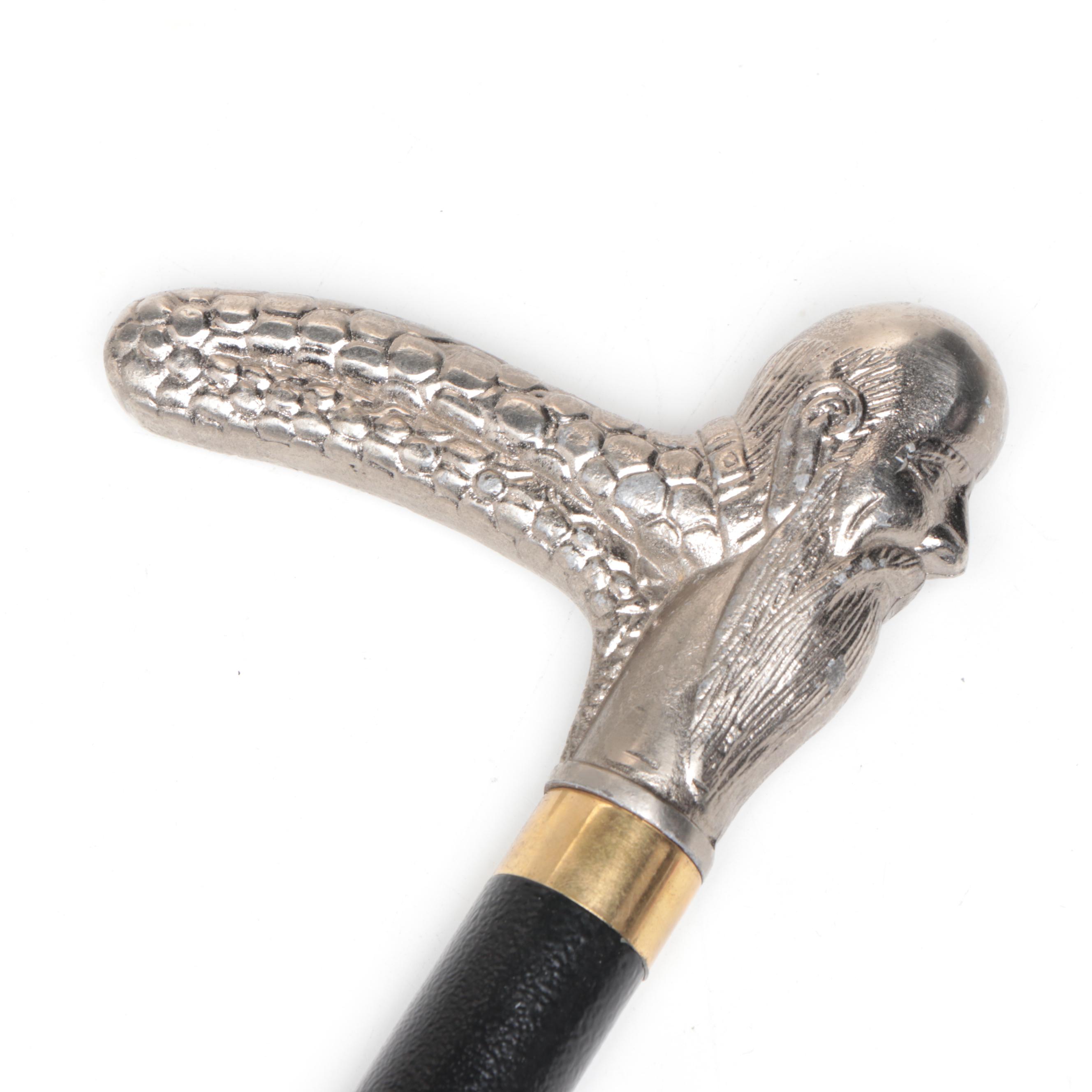 Figural Derby Handled Sword Cane