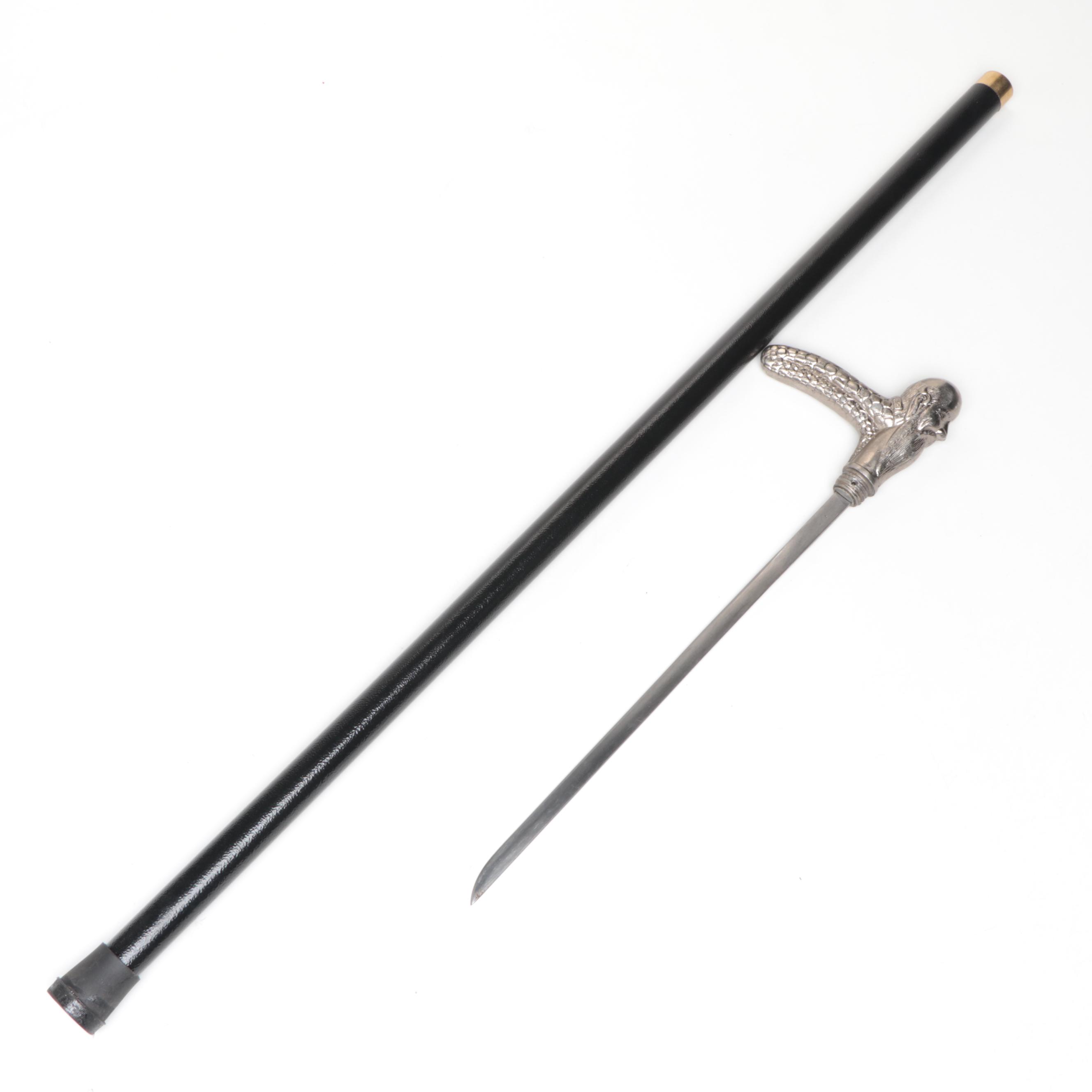 Figural Derby Handled Sword Cane