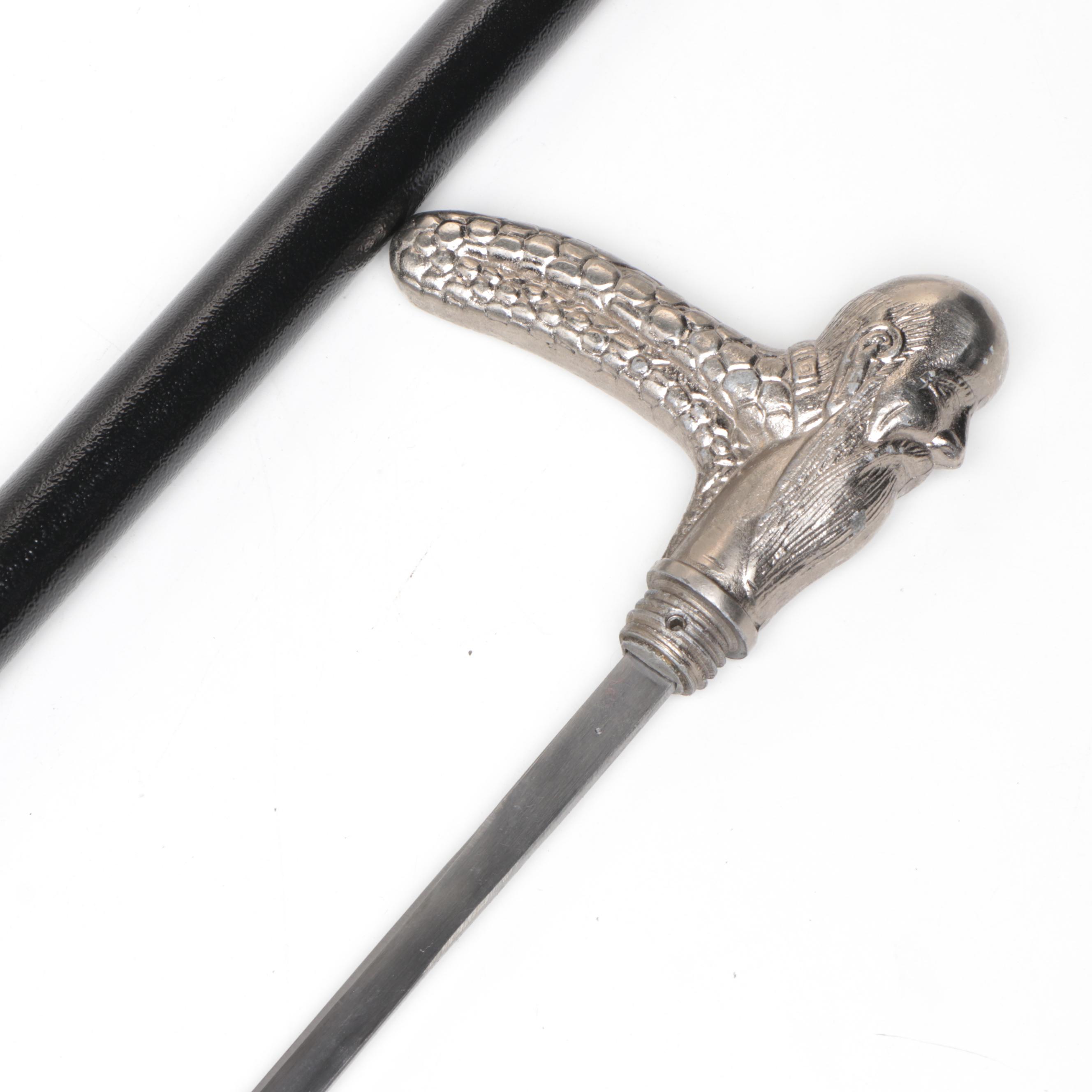 Figural Derby Handled Sword Cane